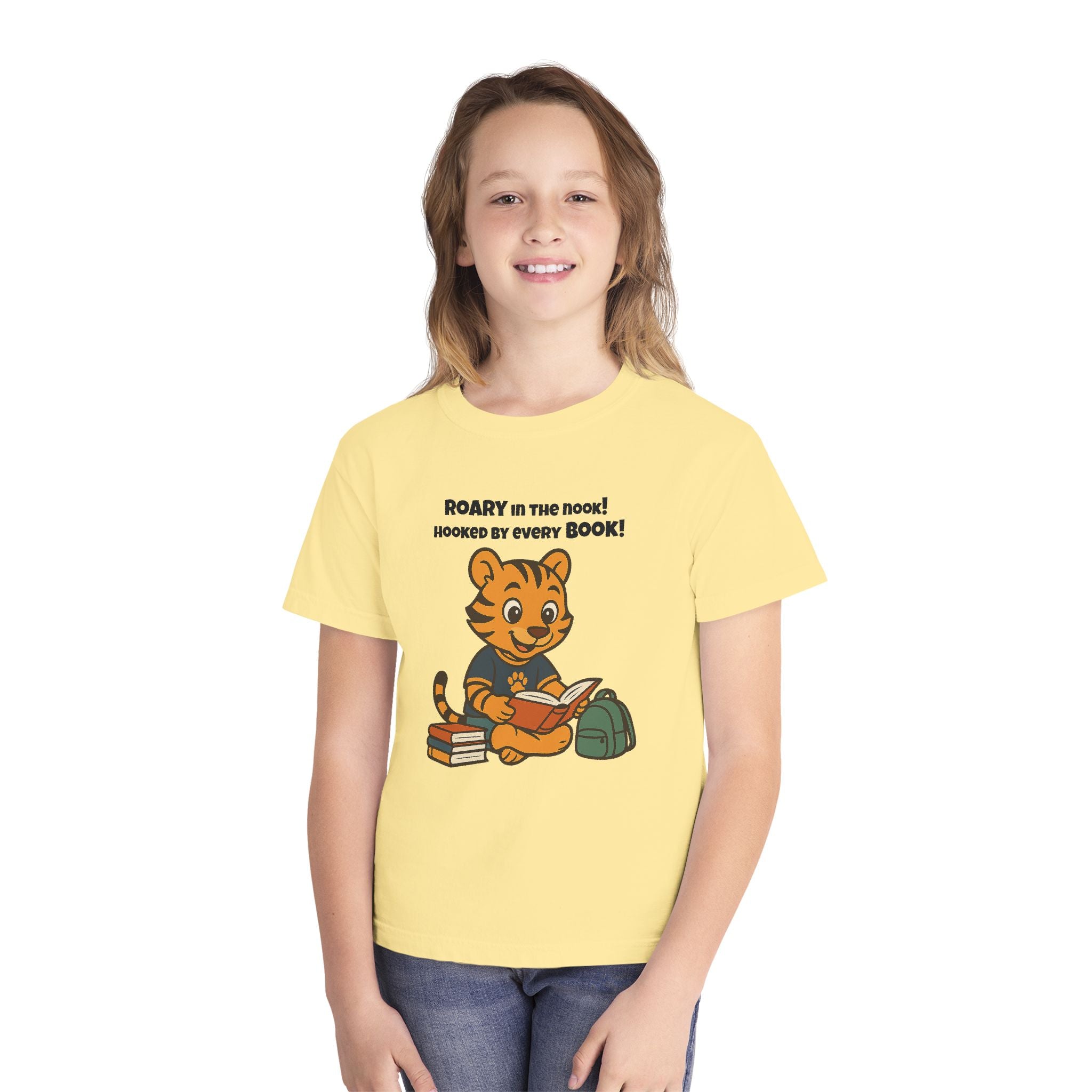 Youth Midweight Cotton Tee - Roary's Adventures in the Library