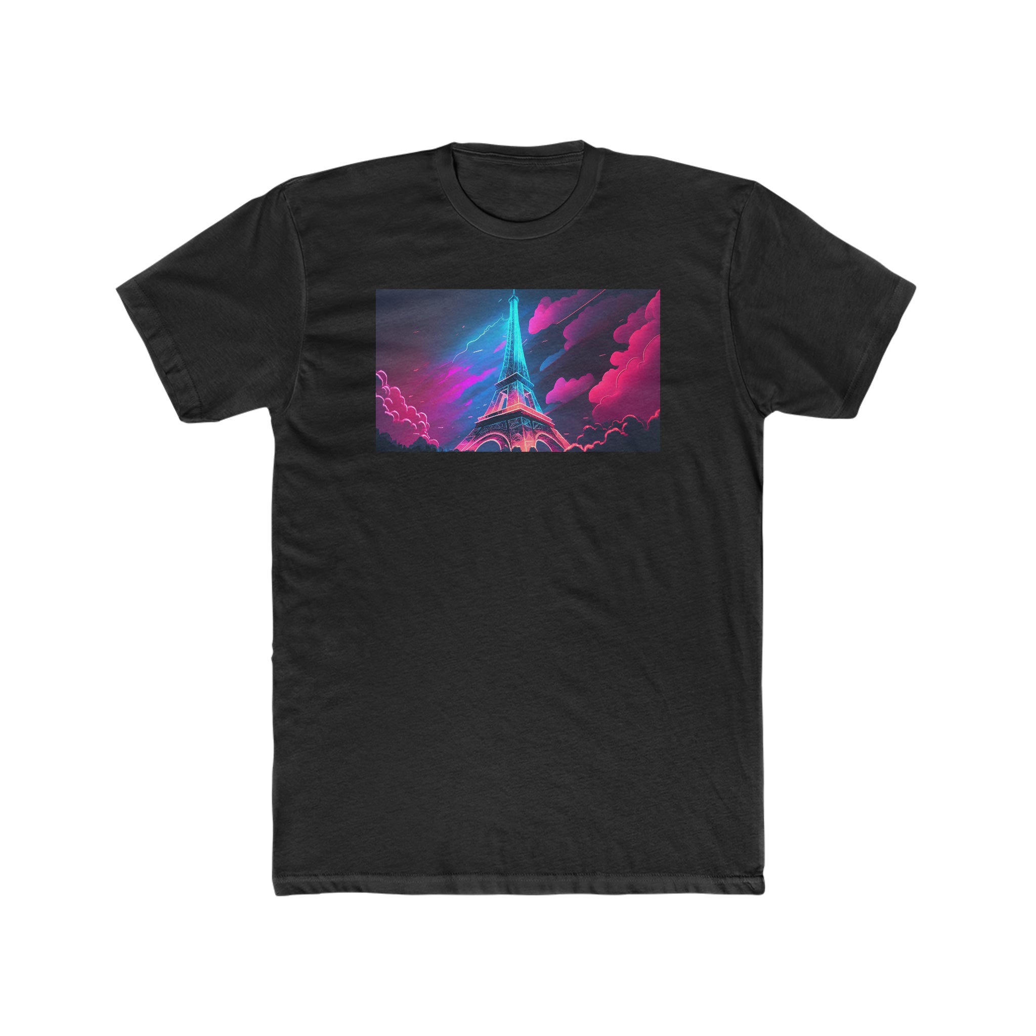 Men's Cotton Crew Tee - Fantasy Art - Eiffel Tower