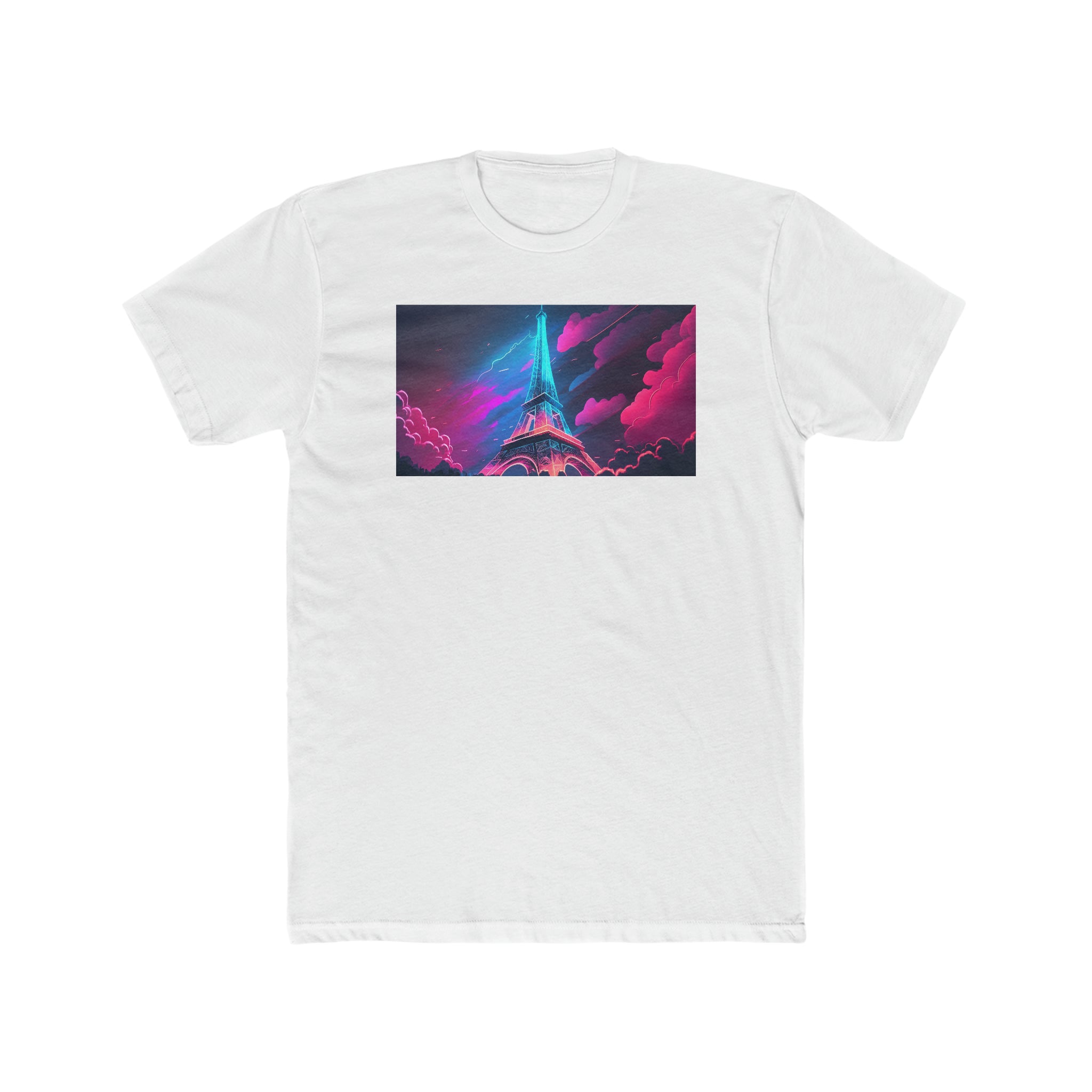 Men's Cotton Crew Tee - Fantasy Art - Eiffel Tower