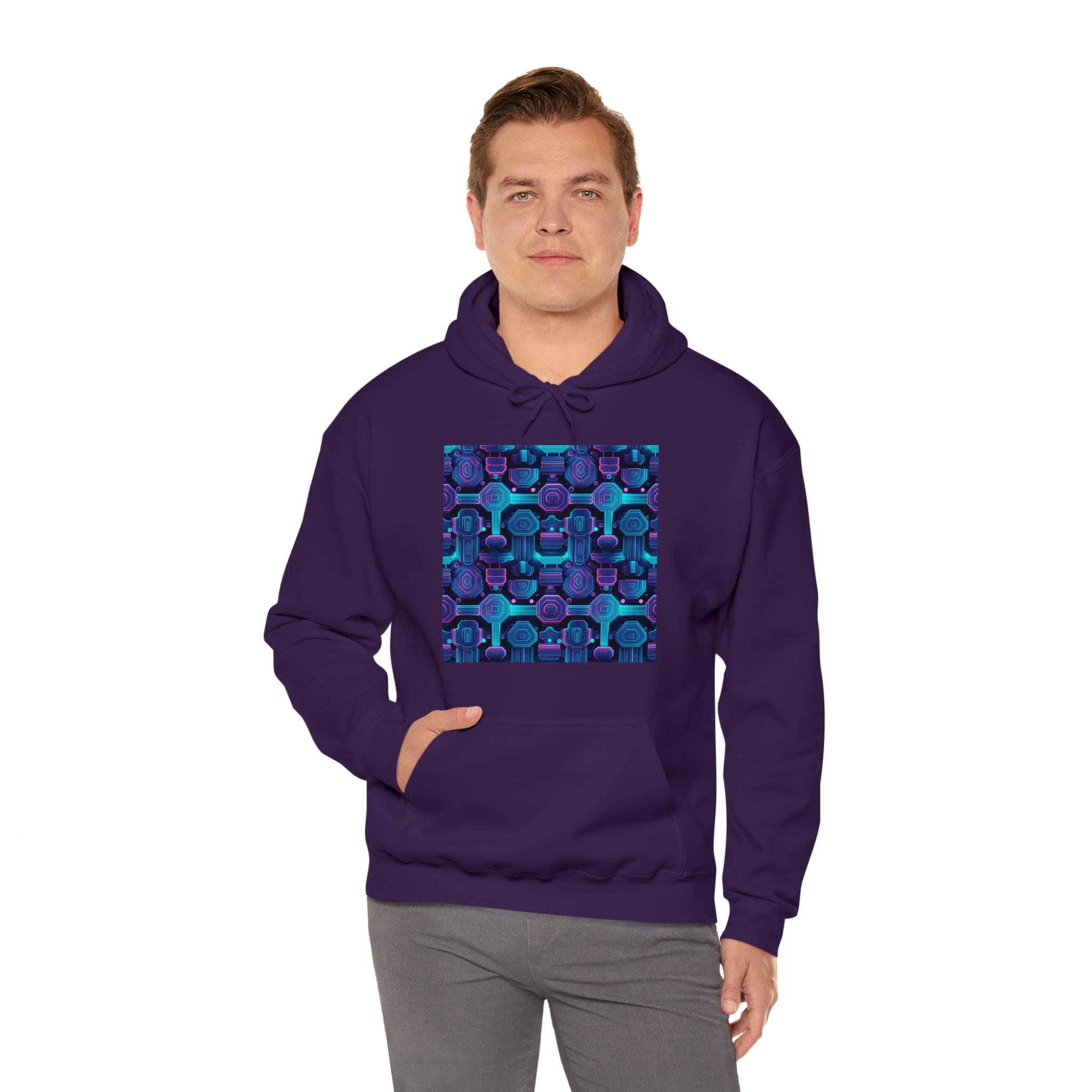 Unisex Heavy Blend™ Hooded Sweatshirt - Abstract Neon Designs 02