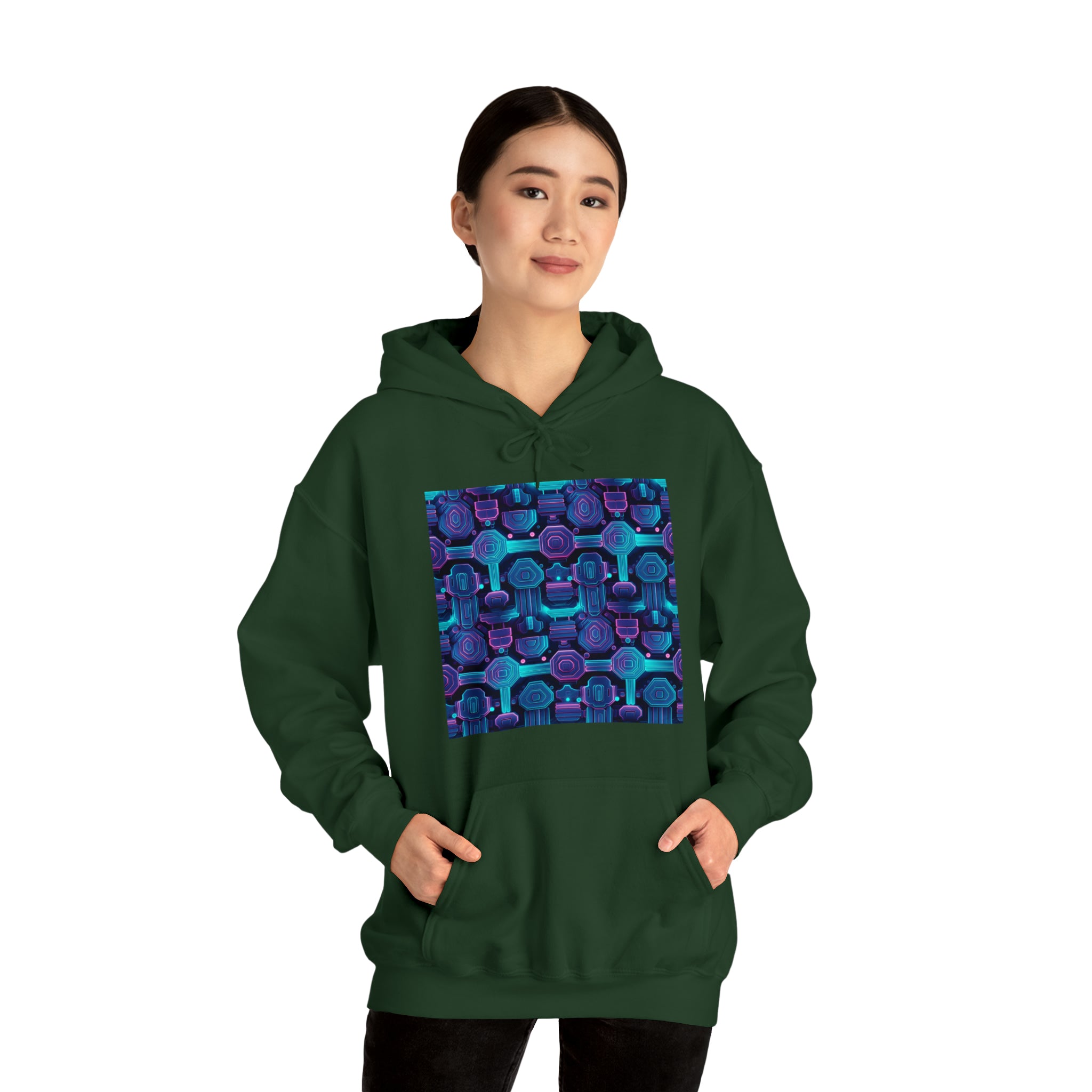 Unisex Heavy Blend™ Hooded Sweatshirt - Abstract Neon Designs 02