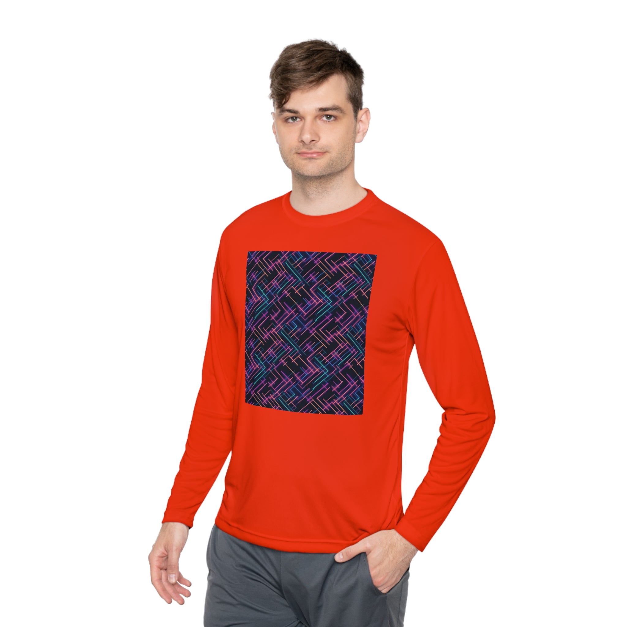 Unisex Lightweight Long Sleeve Tee (AOP) - Abstract Designs 05