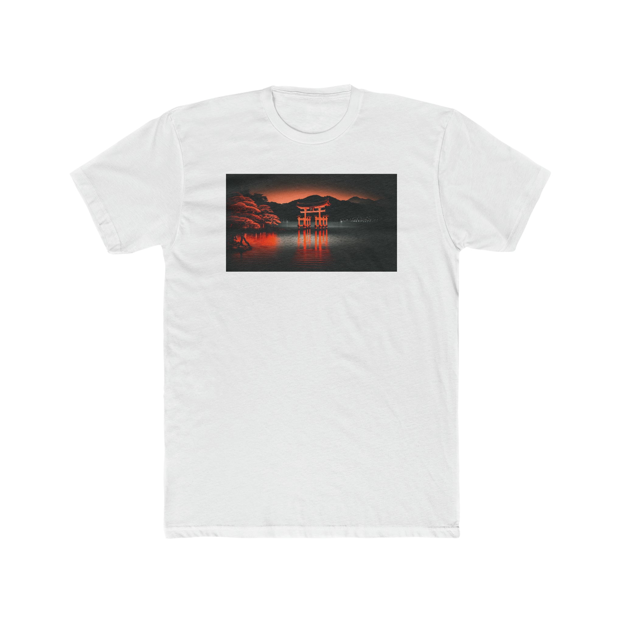 Men's Cotton Crew Tee - Fantasy Art - Itsukushima Shrine
