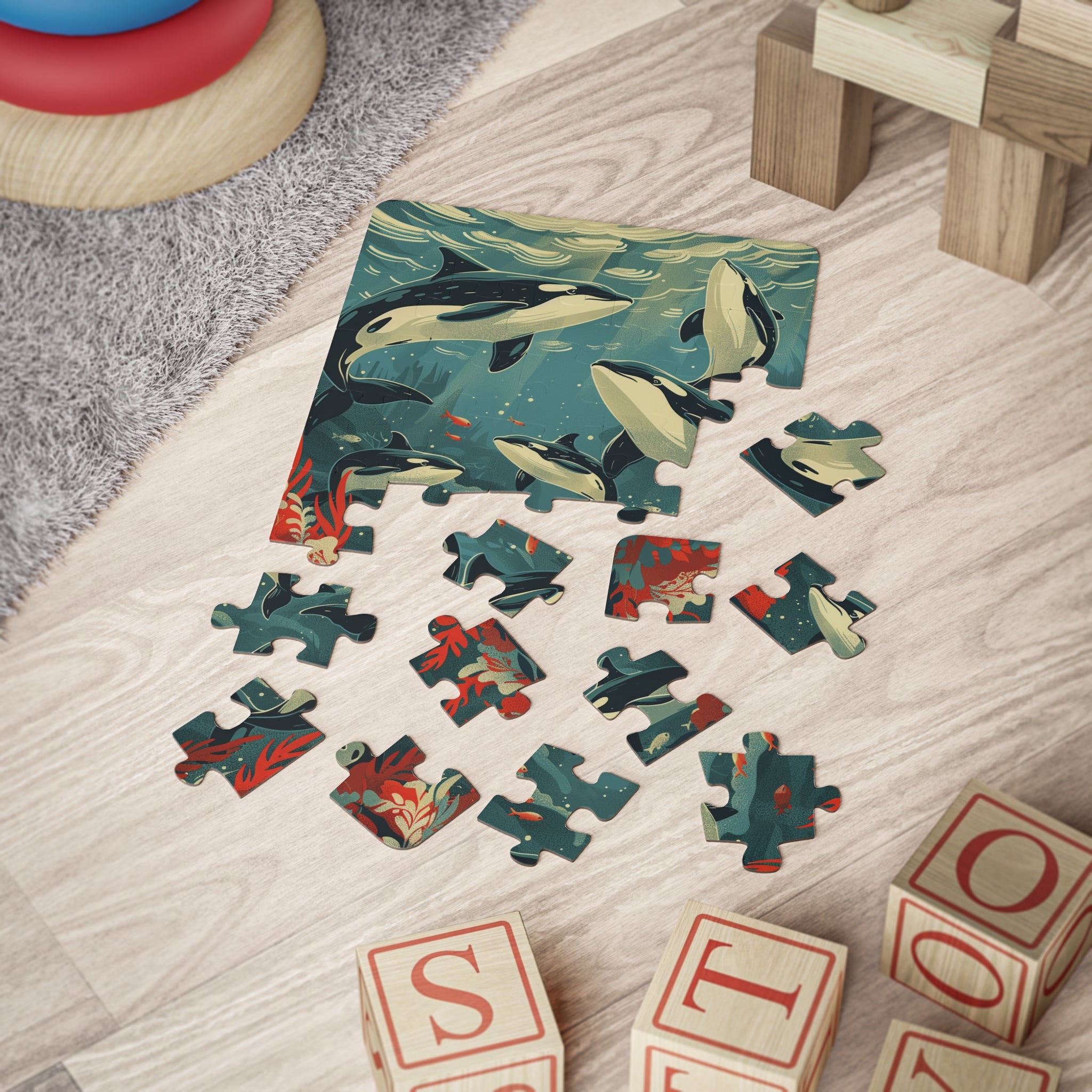 Kids' Puzzle, 30-Piece - Orca Pods