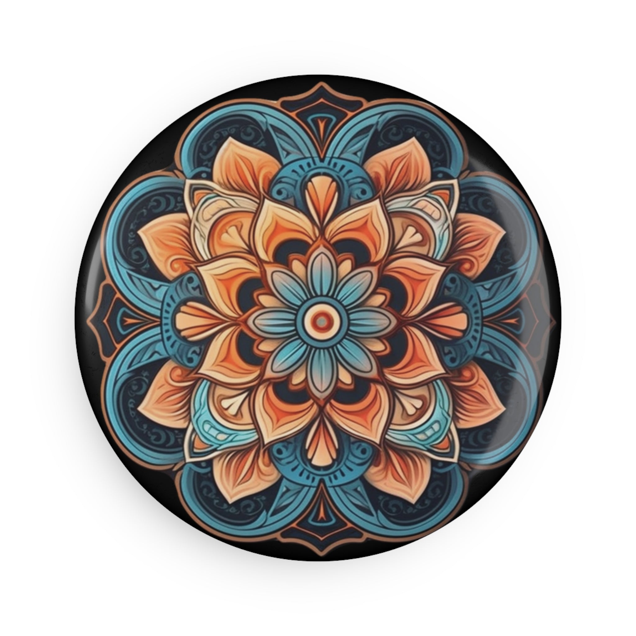 Button Magnet, Round (1 & 10 pcs) - Mandalas 18