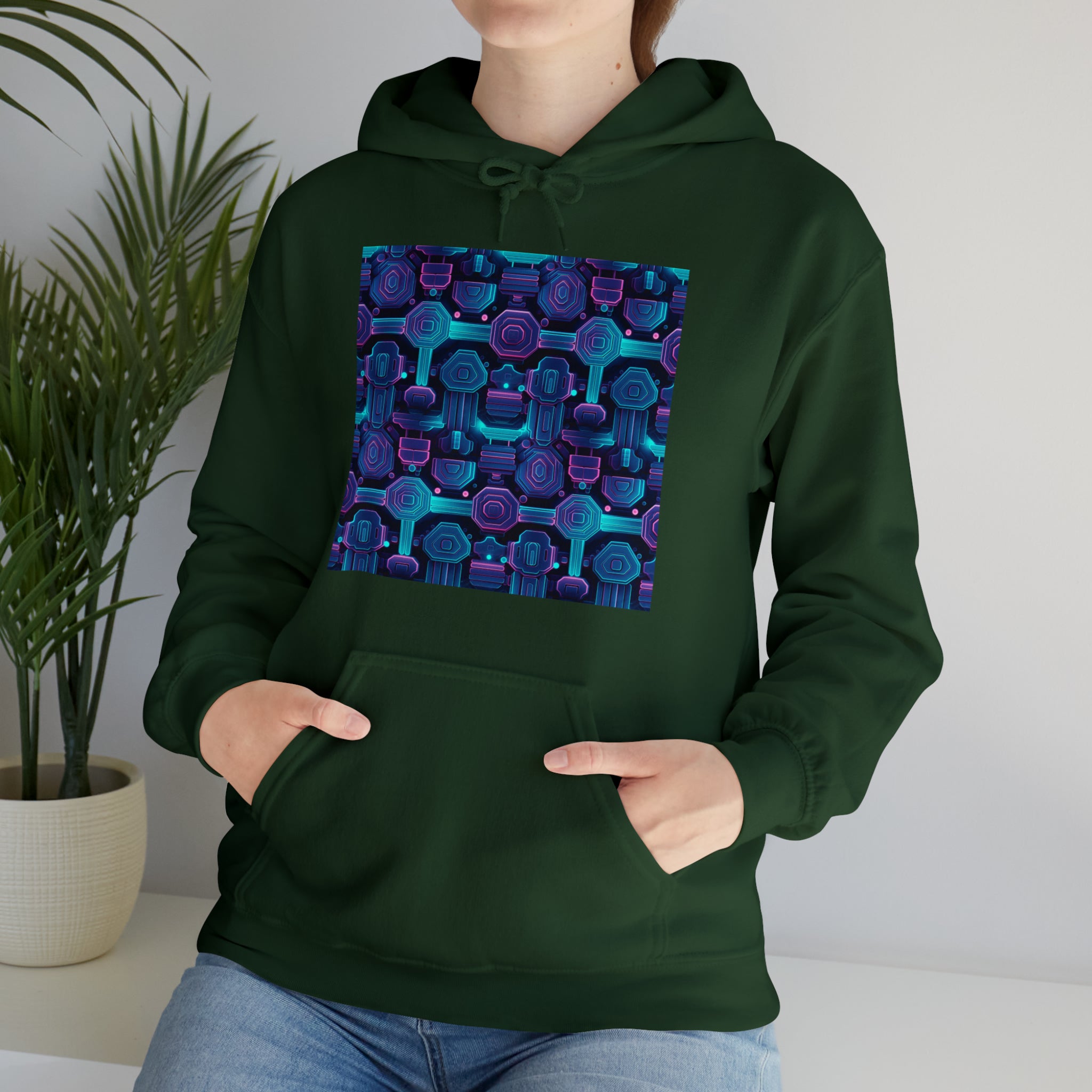 Unisex Heavy Blend™ Hooded Sweatshirt - Abstract Neon Designs 02