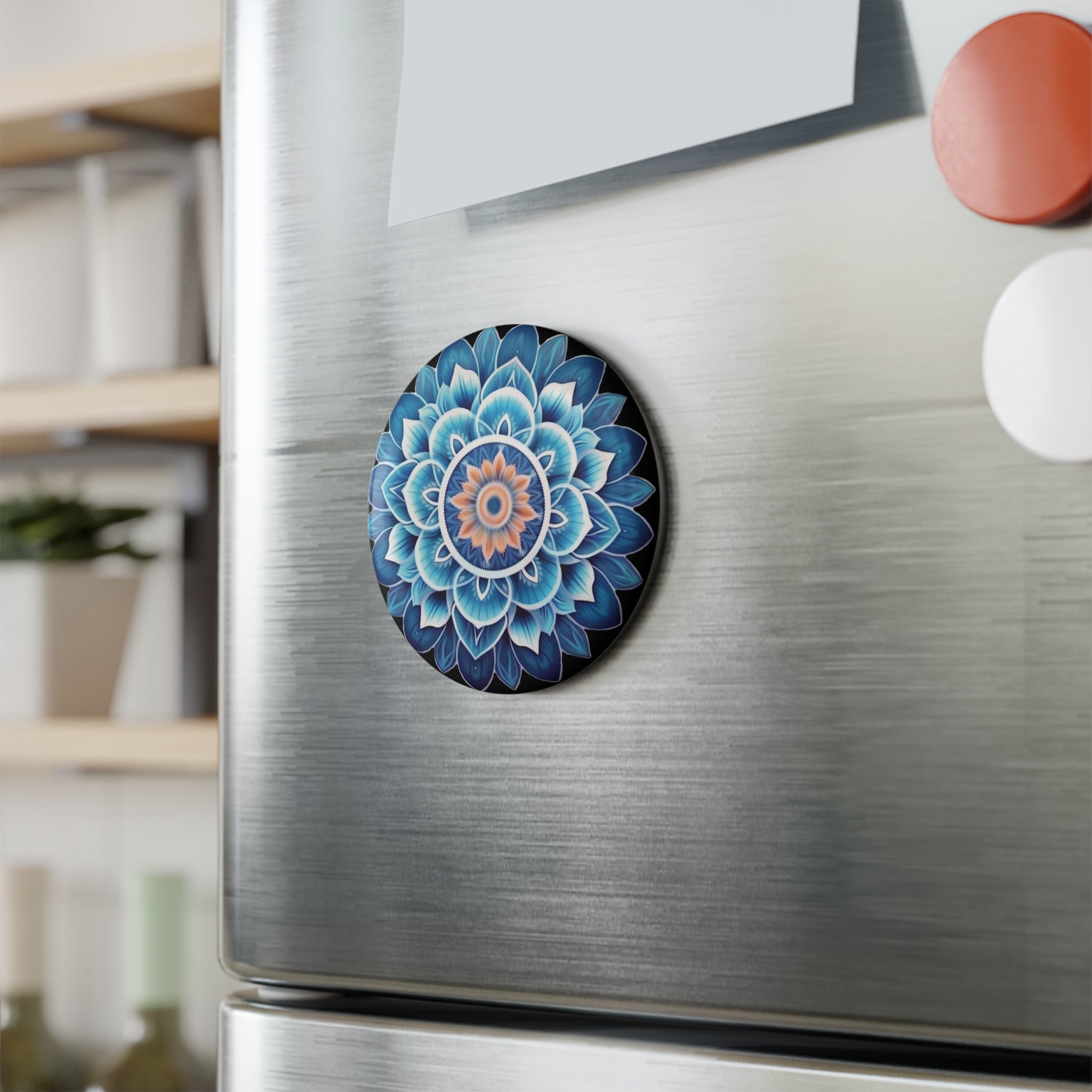 Button Magnet, Round (1 & 10 pcs) - Mandalas 05