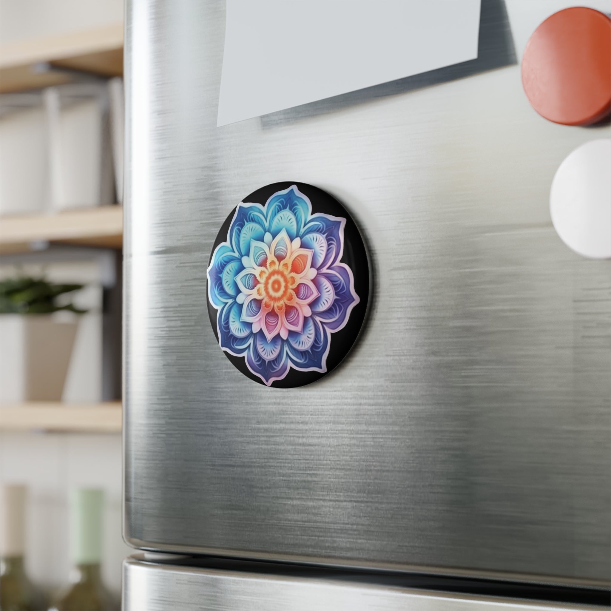 Button Magnet, Round (1 & 10 pcs) - Mandalas 06