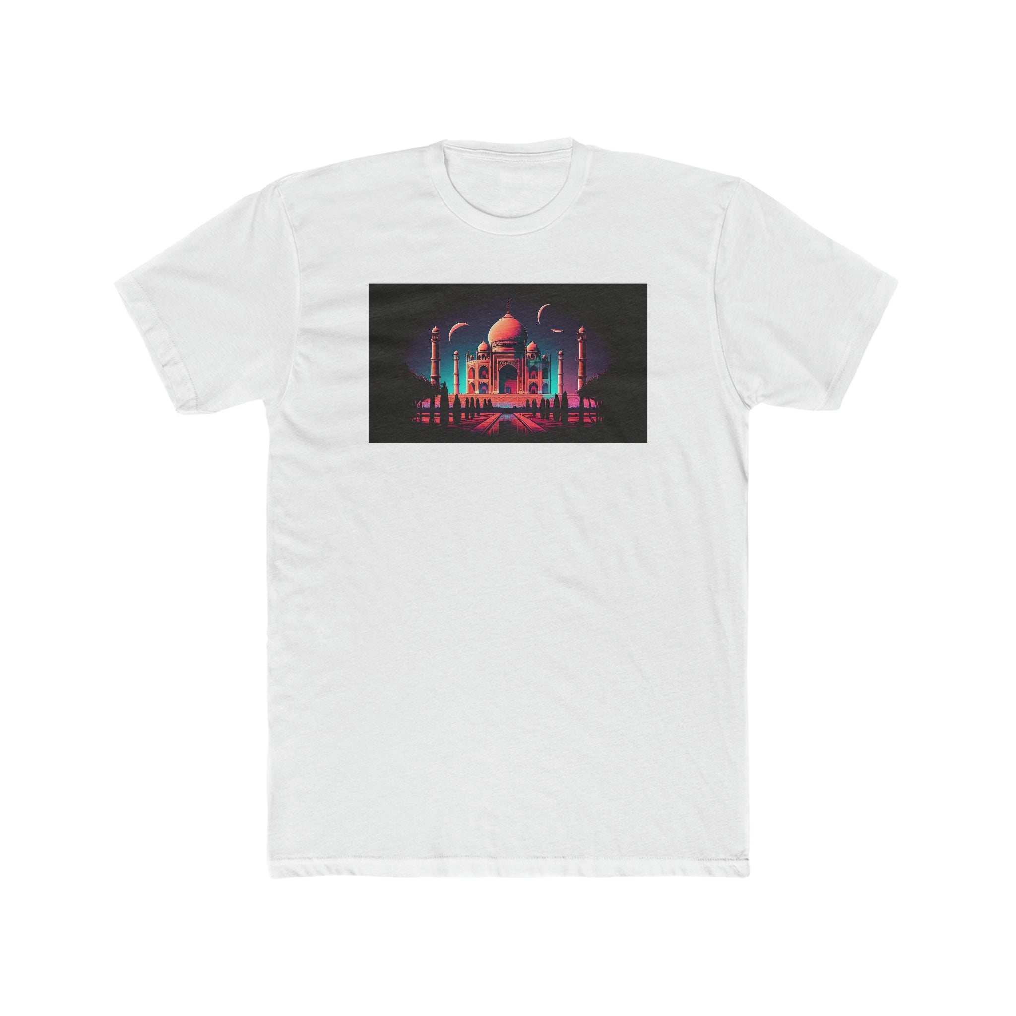 Men's Cotton Crew Tee - Fantasy Art - Taj Mahal