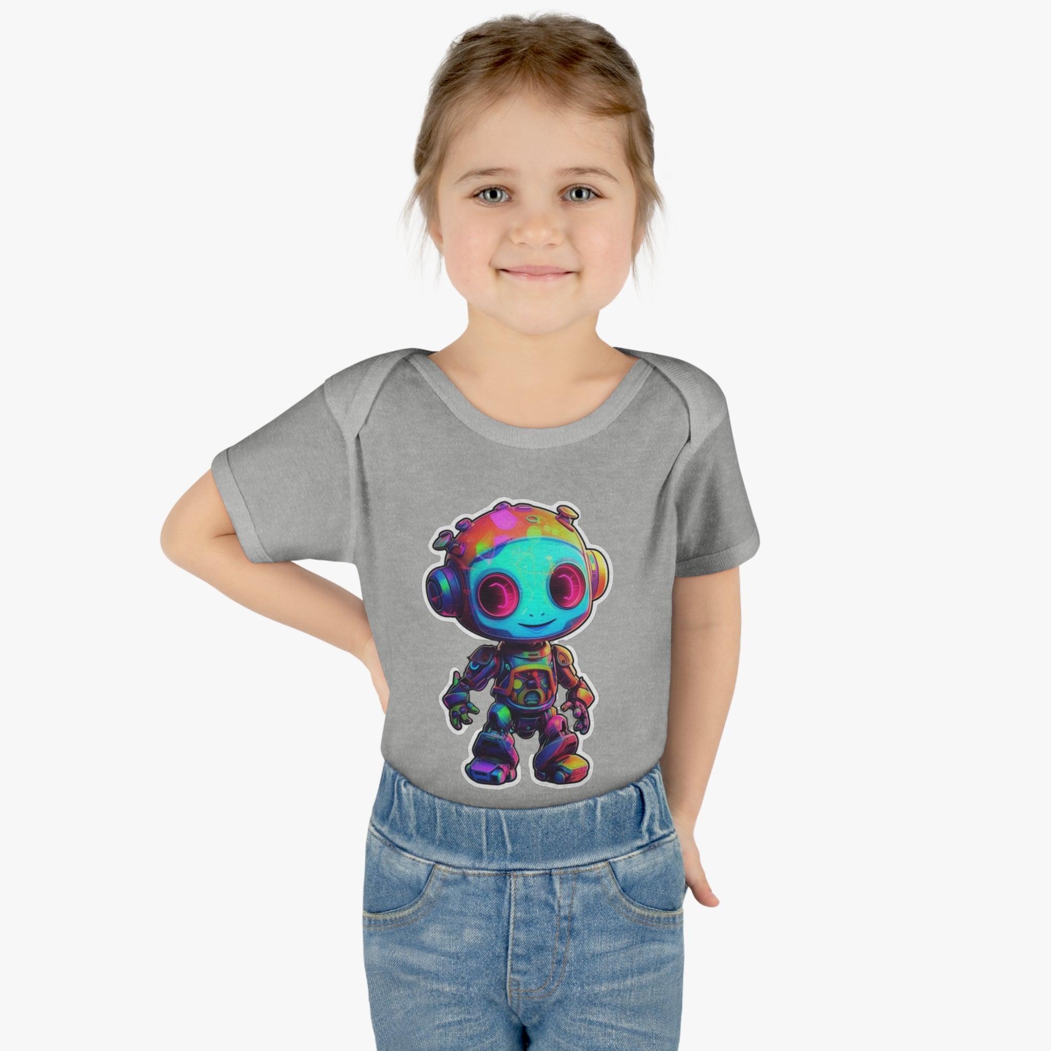 Infant Baby Rib Bodysuit - Chip, Robot Pop Art 07