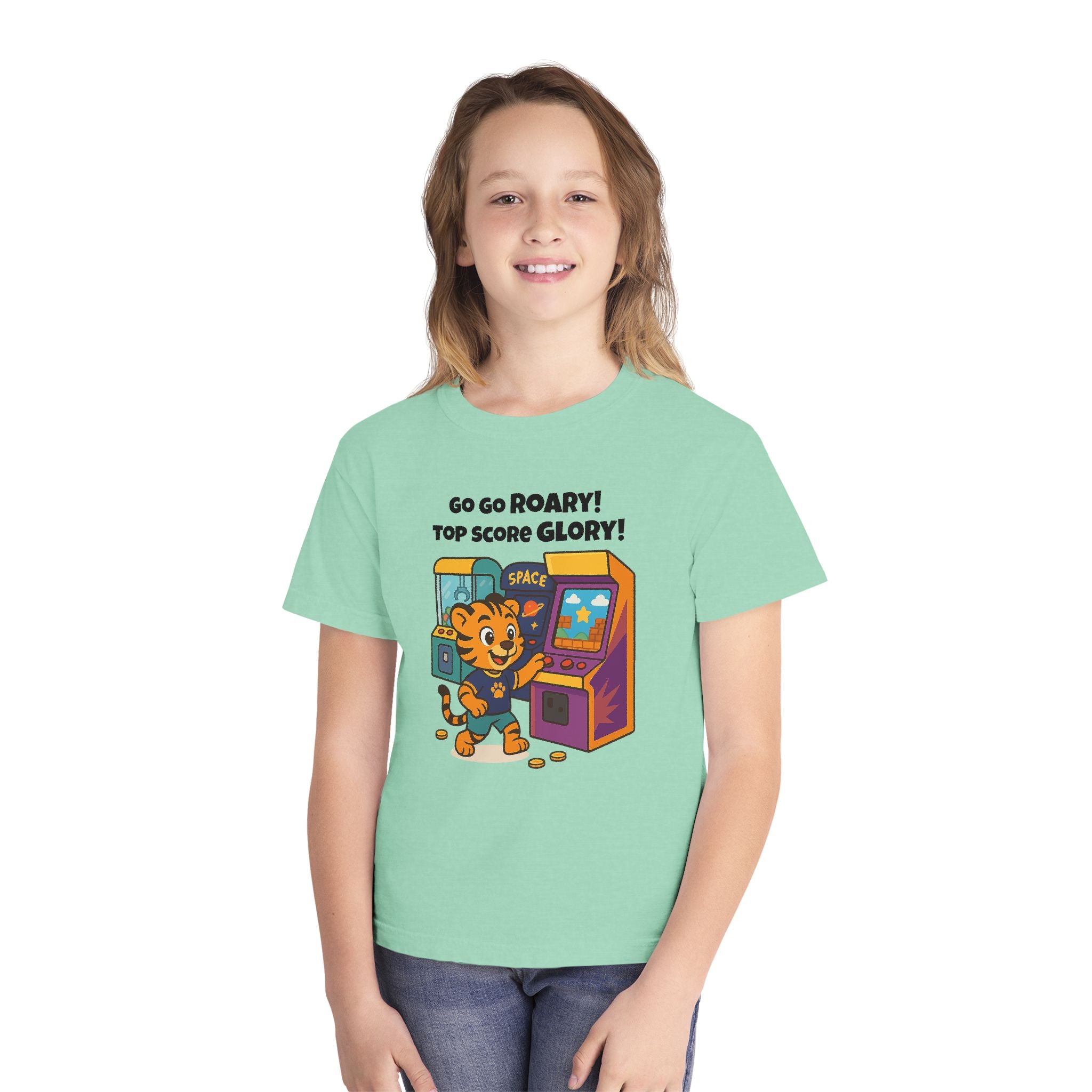 Youth Midweight Cotton Tee - Roary's Adventures at the Arcade