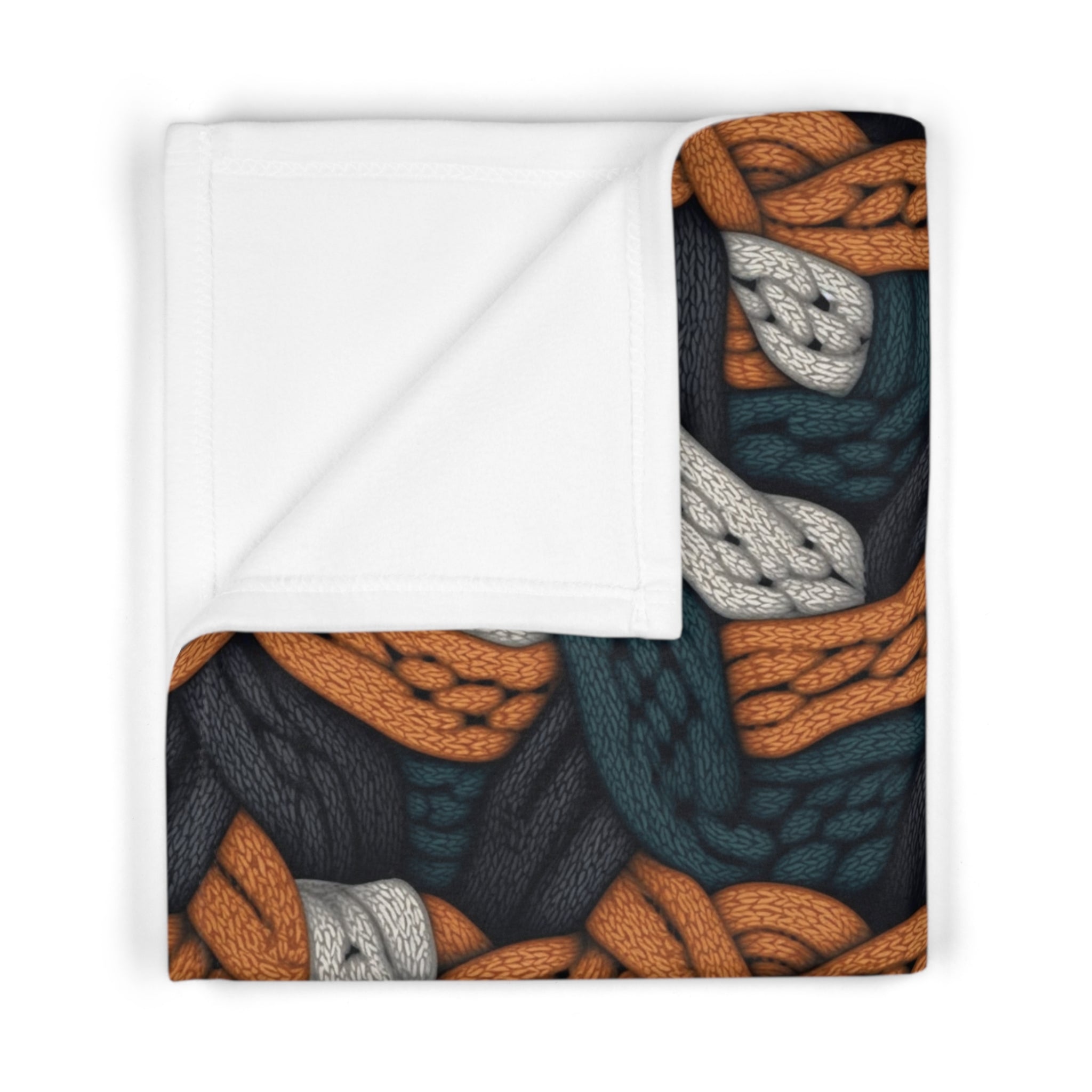 Soft Fleece Baby Blanket (AOP) - Seamless Knit Art 03