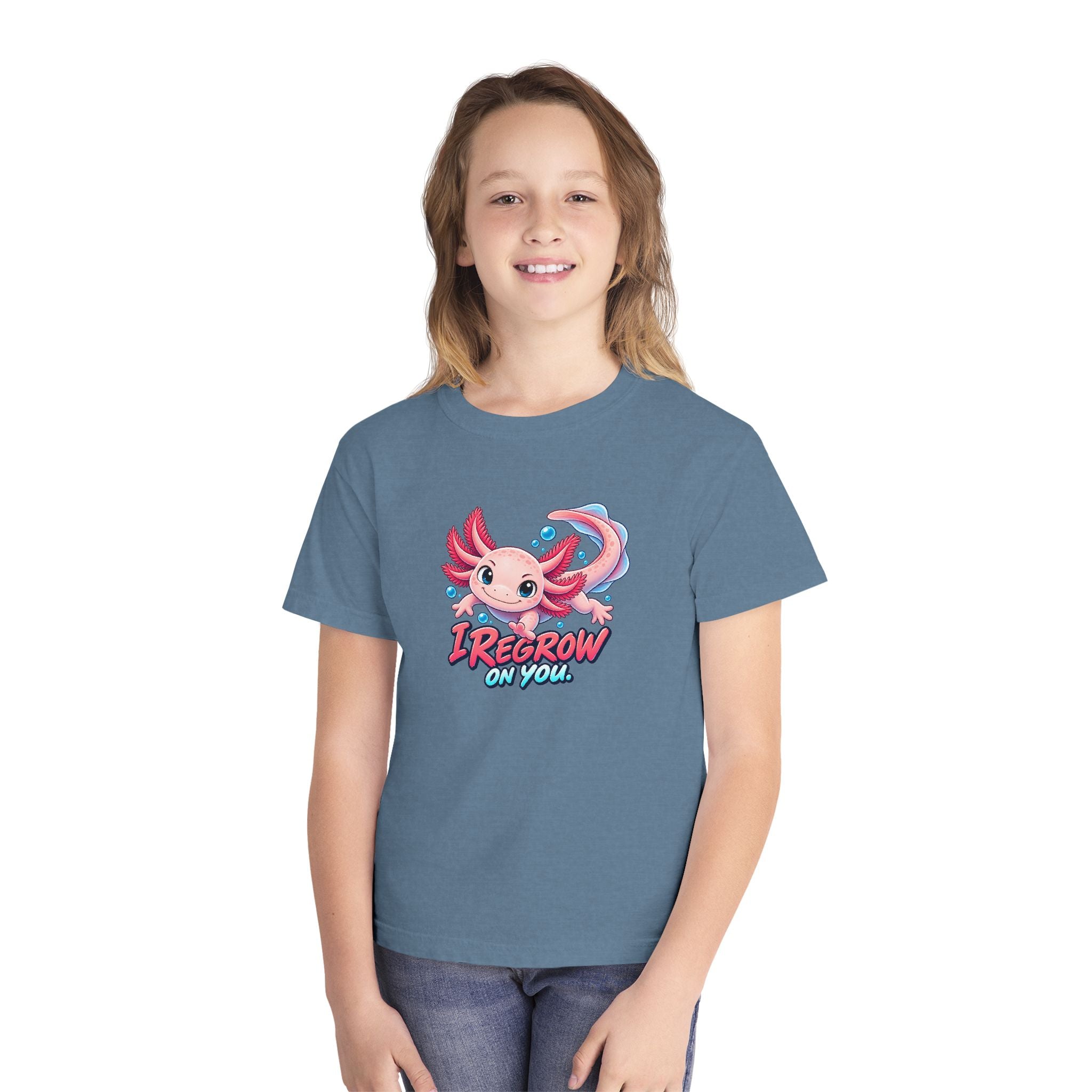 Youth Midweight Cotton Tee - Axolotl