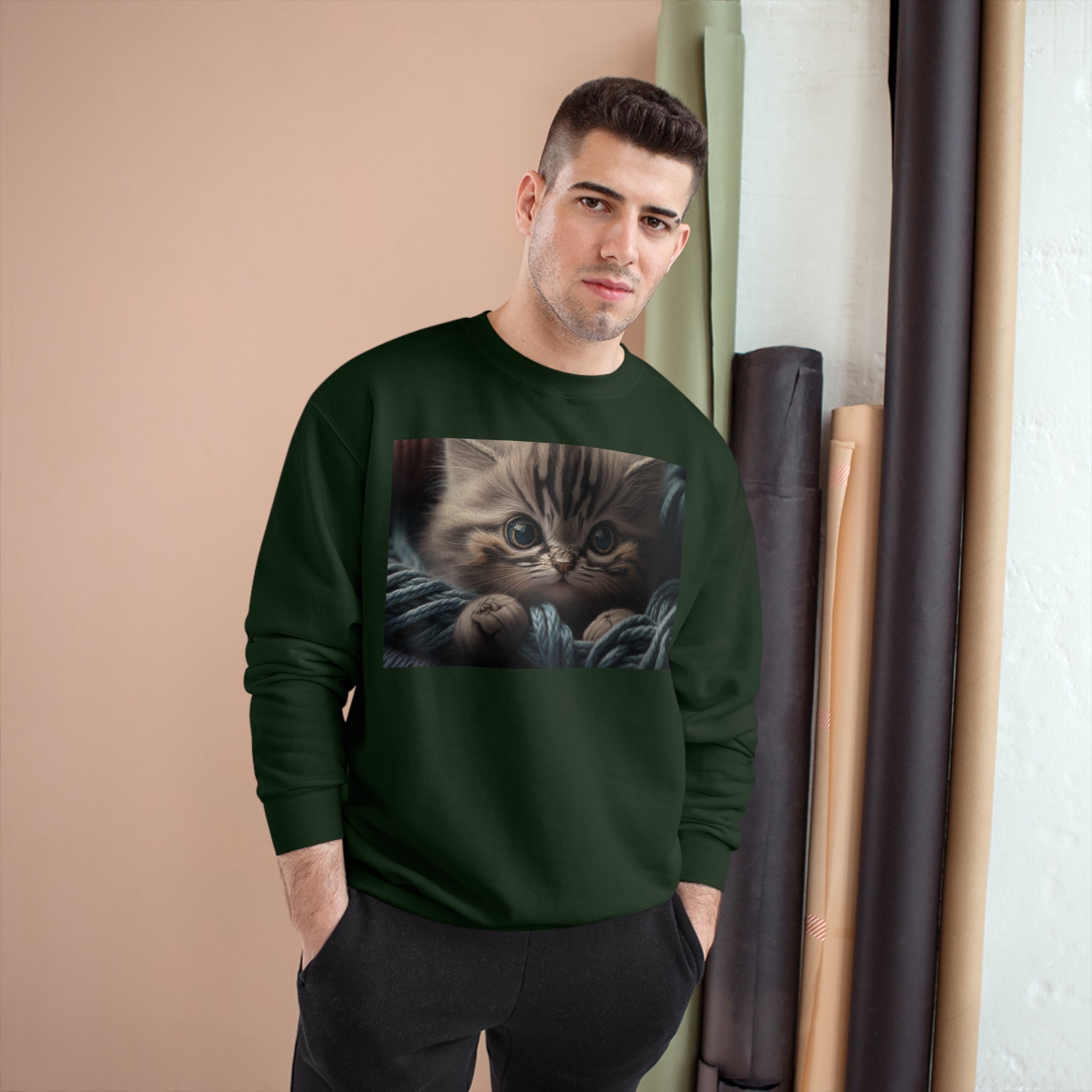 Champion Sweatshirt - Knit Animals, Kitten