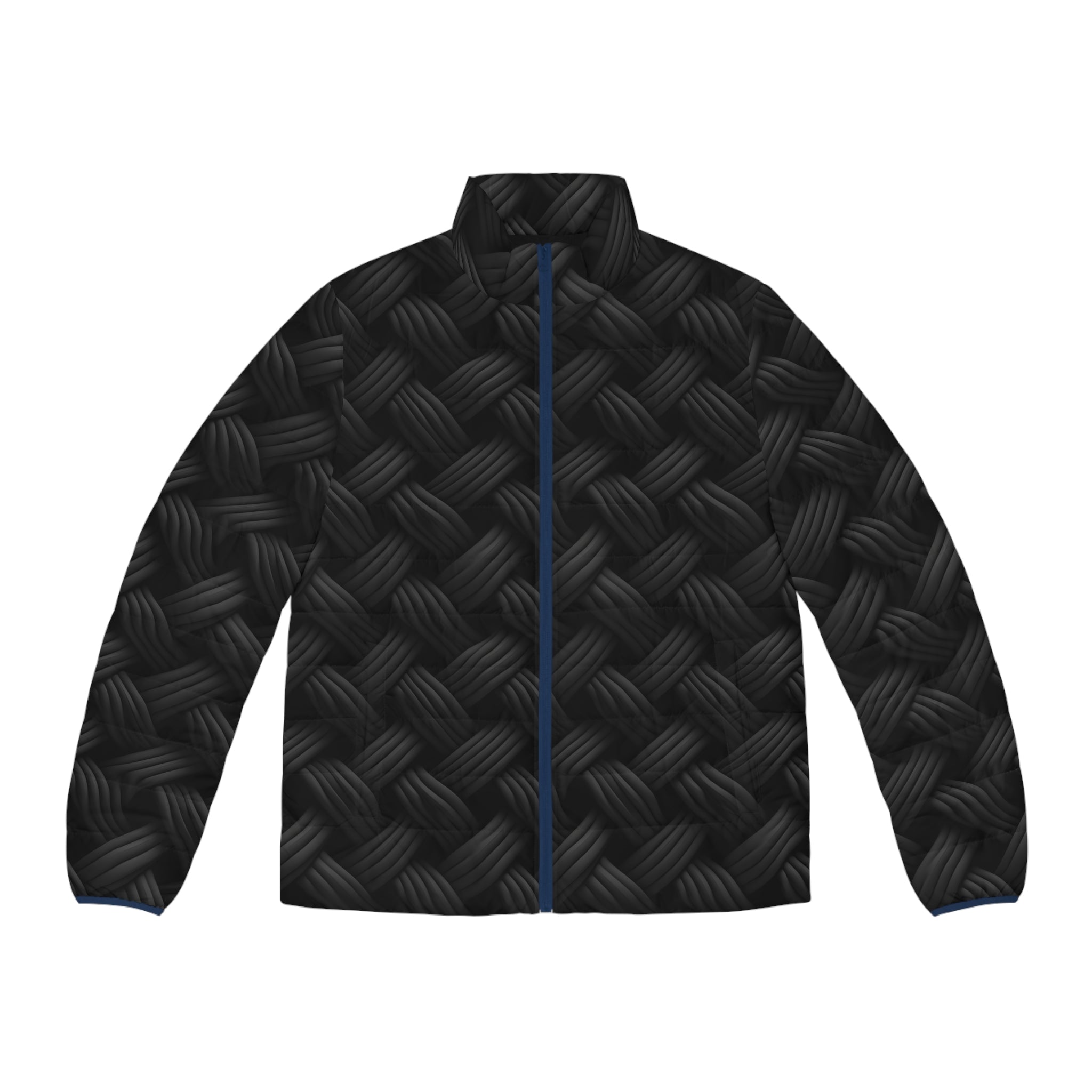 Men's Puffer Jacket (AOP) - Black Noir Designs 05