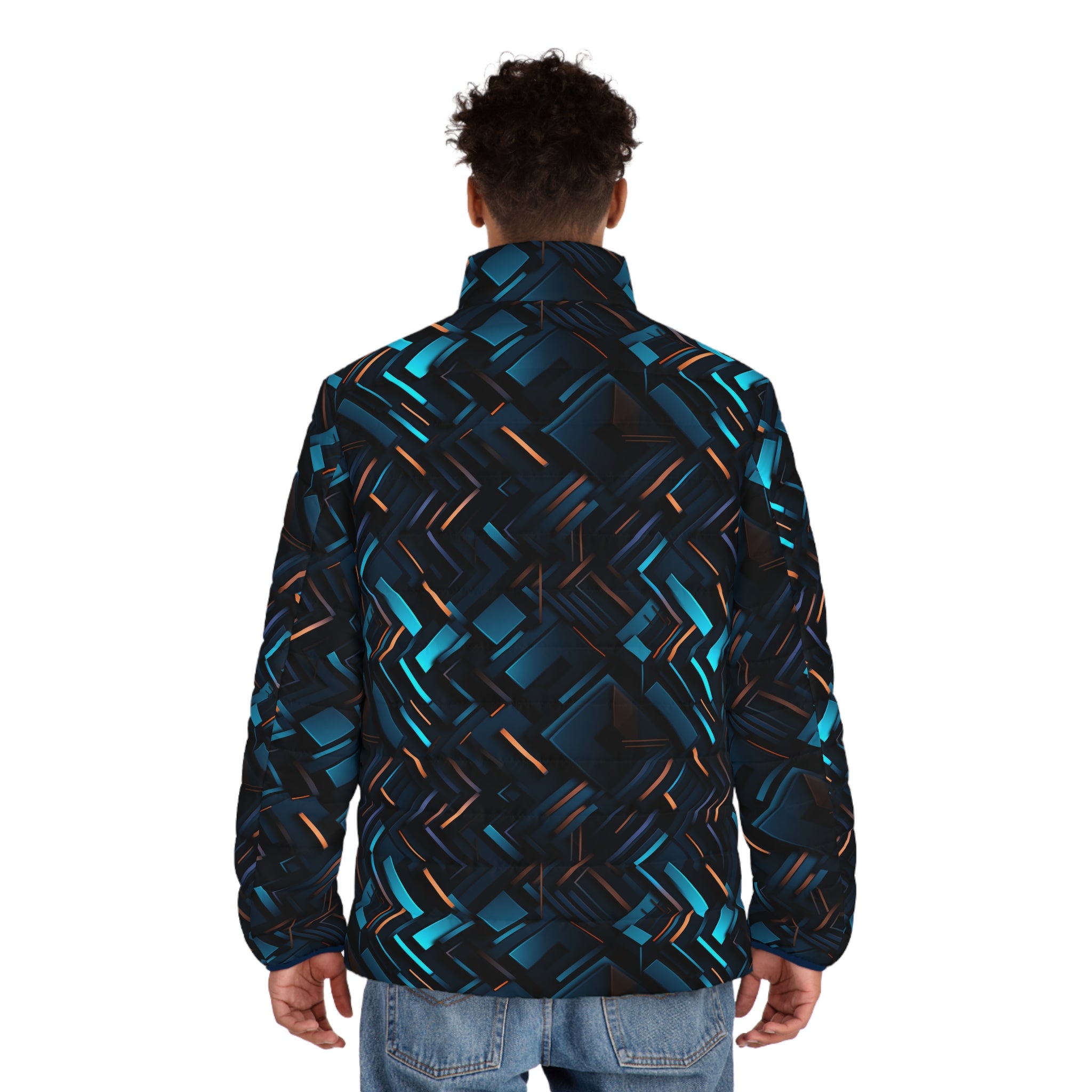 Men's Puffer Jacket (AOP) - Abstract Designs 12