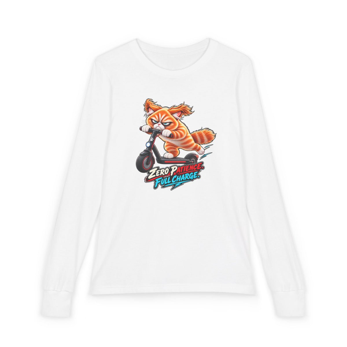 Zero Patience, Full Charge - Mildly Feral - Youth Long Sleeve Tee