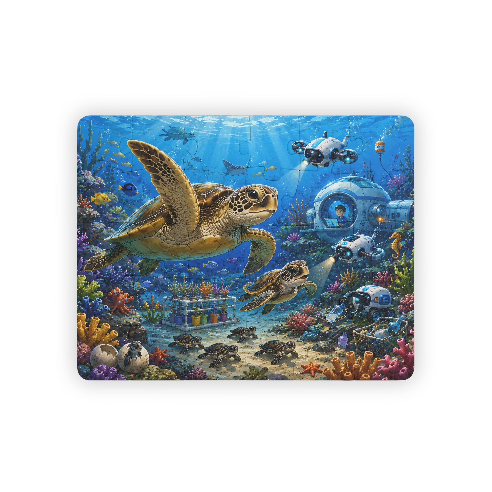 Kids' Puzzle, 30-Piece - Underwater Turtles Exploration