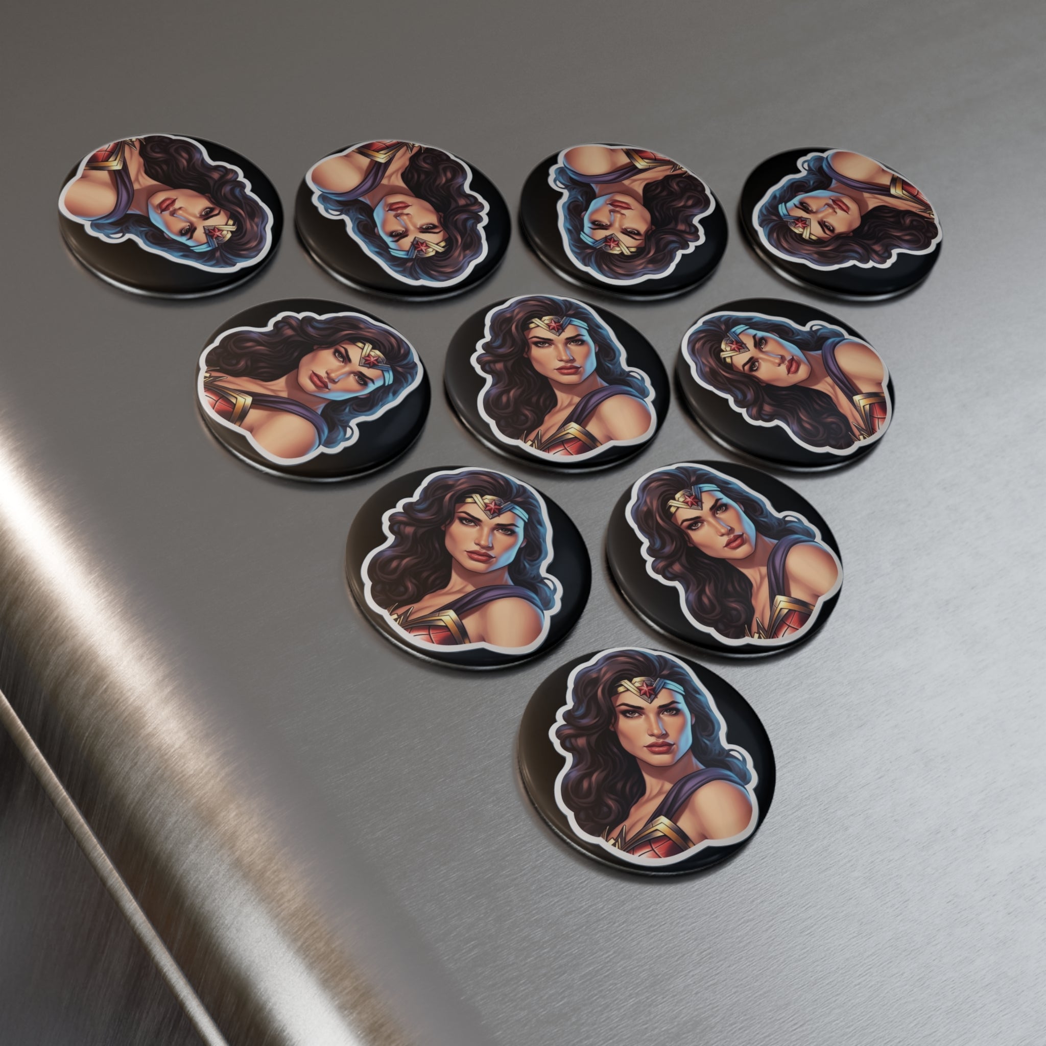 Button Magnet, Round (1 & 10 pcs) - Wonder Woman