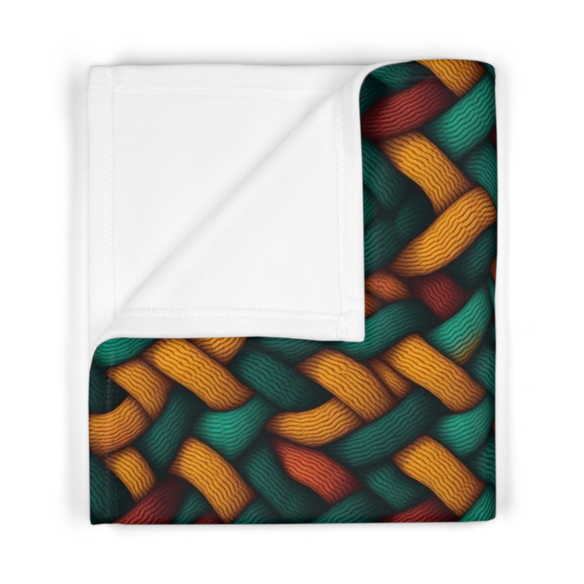 Soft Fleece Baby Blanket (AOP) - Seamless Knit Art 02