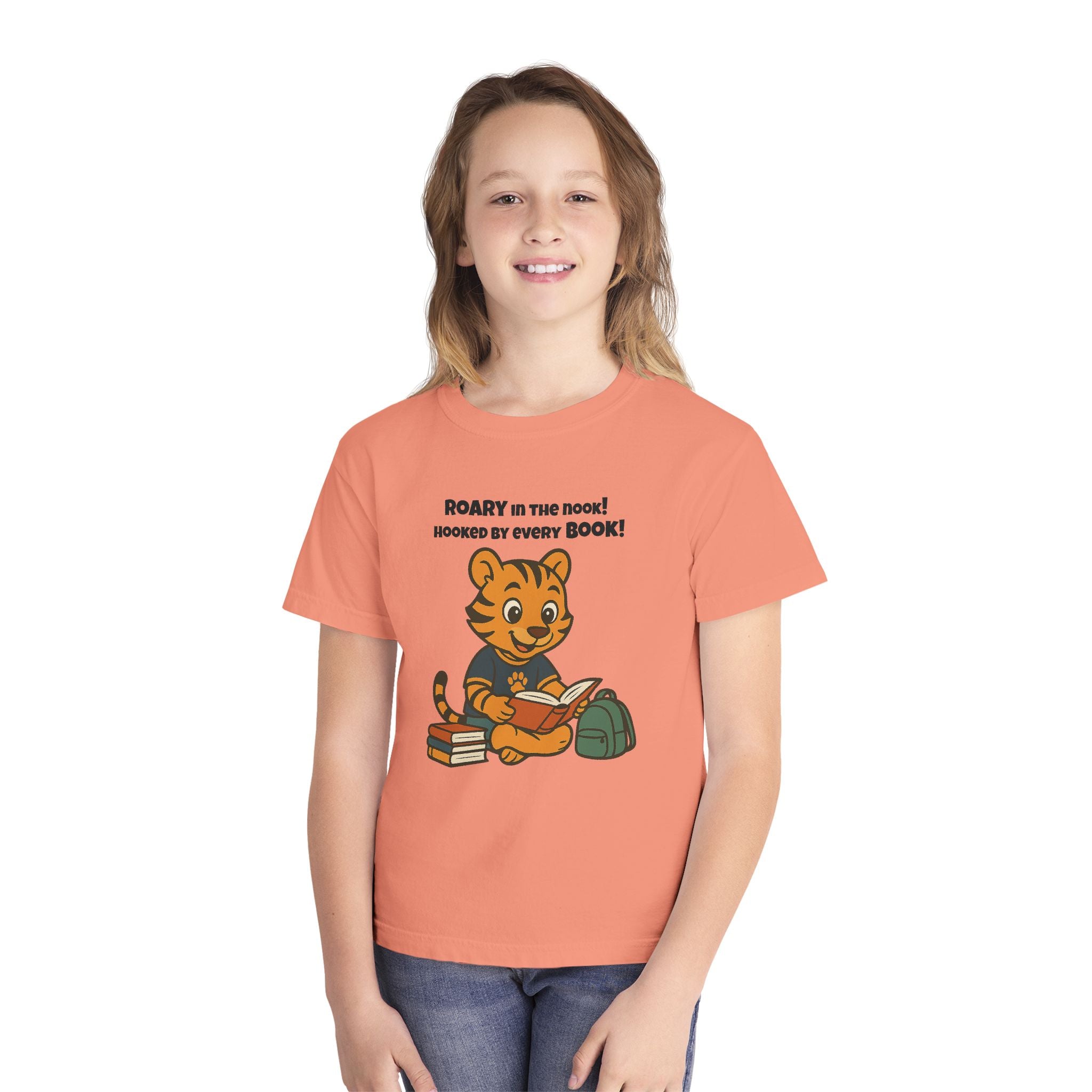 Youth Midweight Cotton Tee - Roary's Adventures in the Library