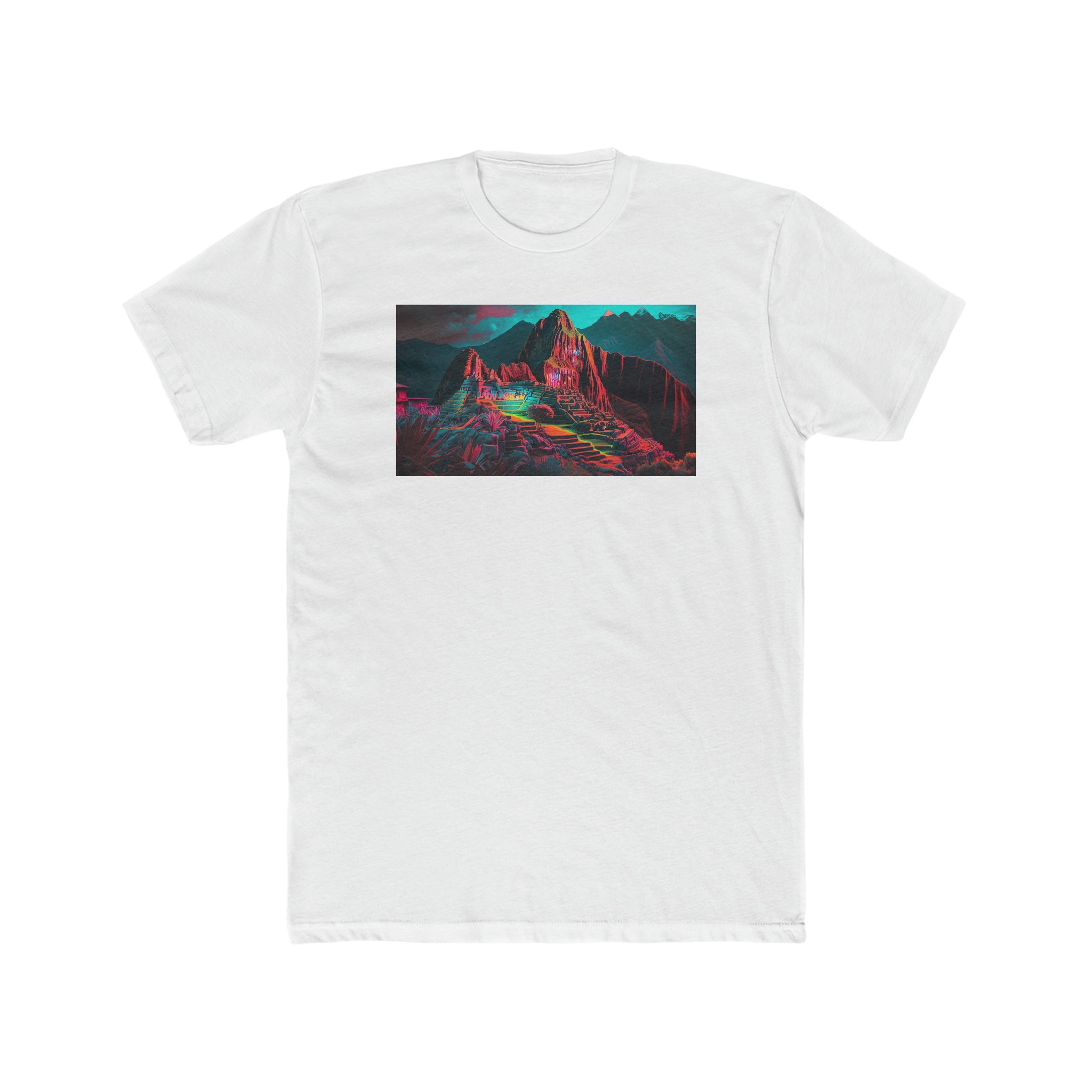 Men's Cotton Crew Tee - Fantasy Art - Machu Picchu