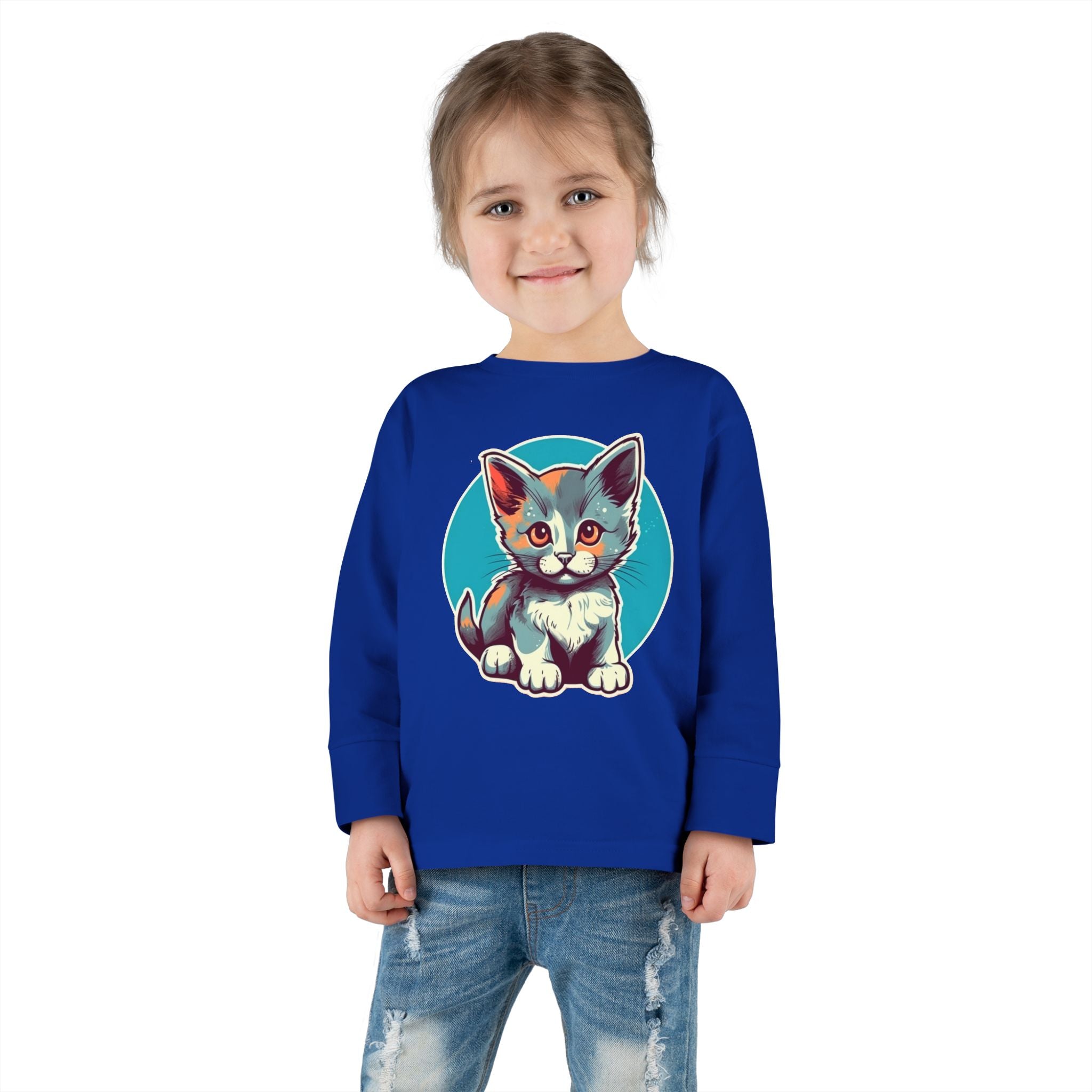 Toddler Long Sleeve Tee - Cat Kitten