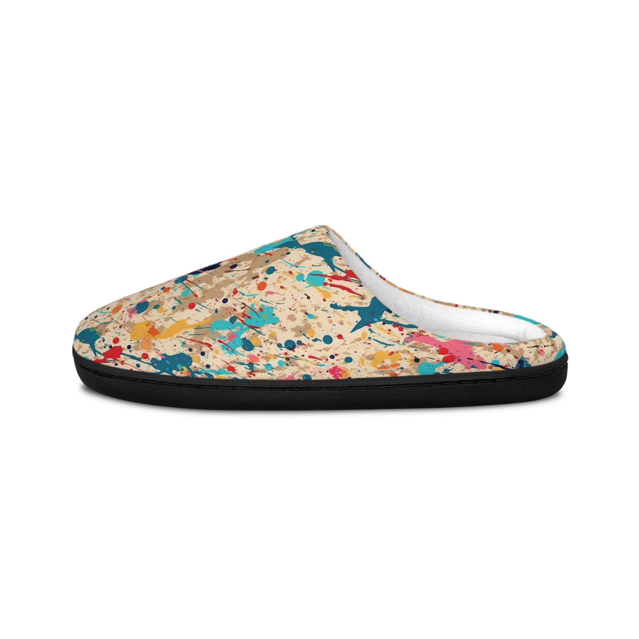 Men's Indoor Slippers (AOP) - Seamless Color Splatter Design 05