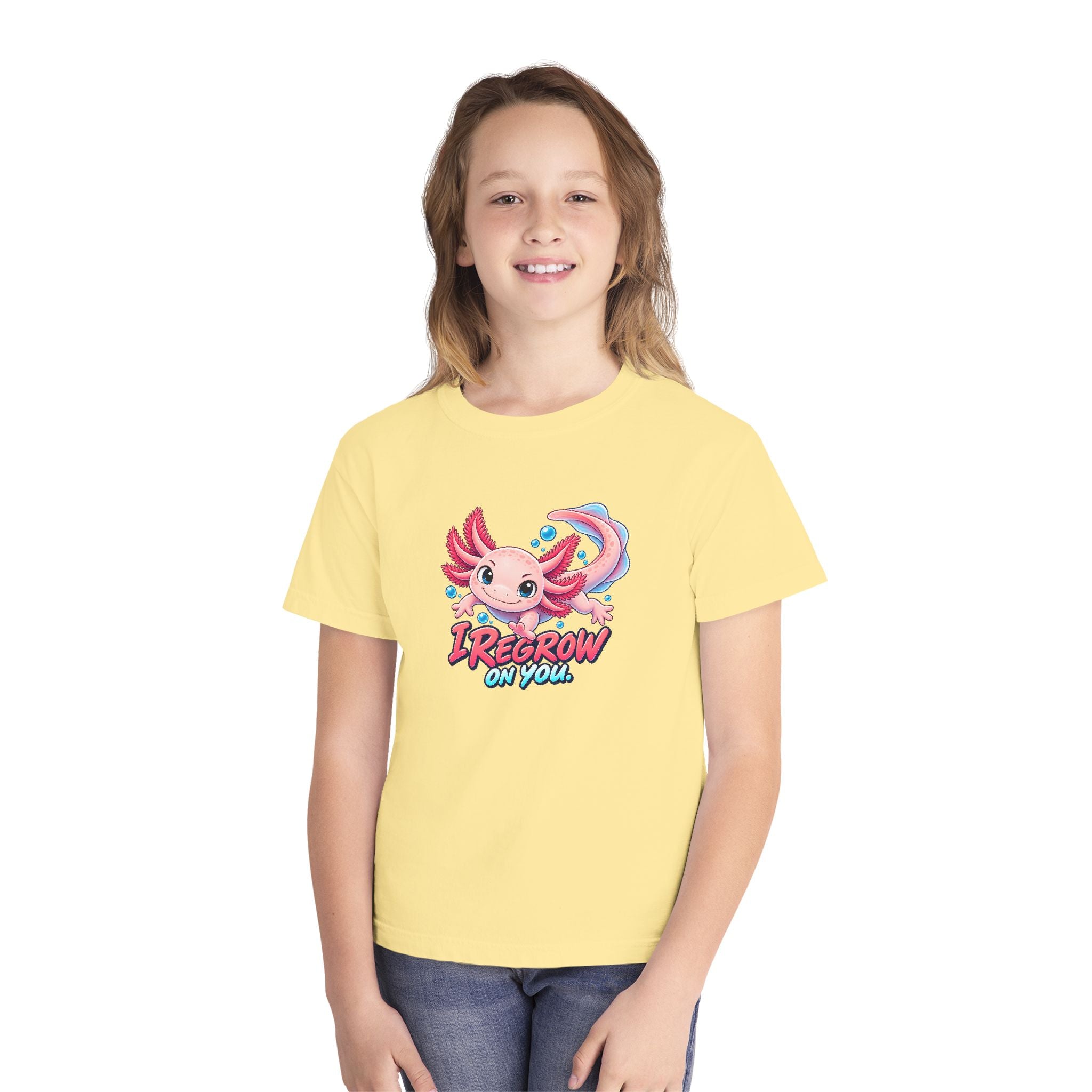 Youth Midweight Cotton Tee - Axolotl