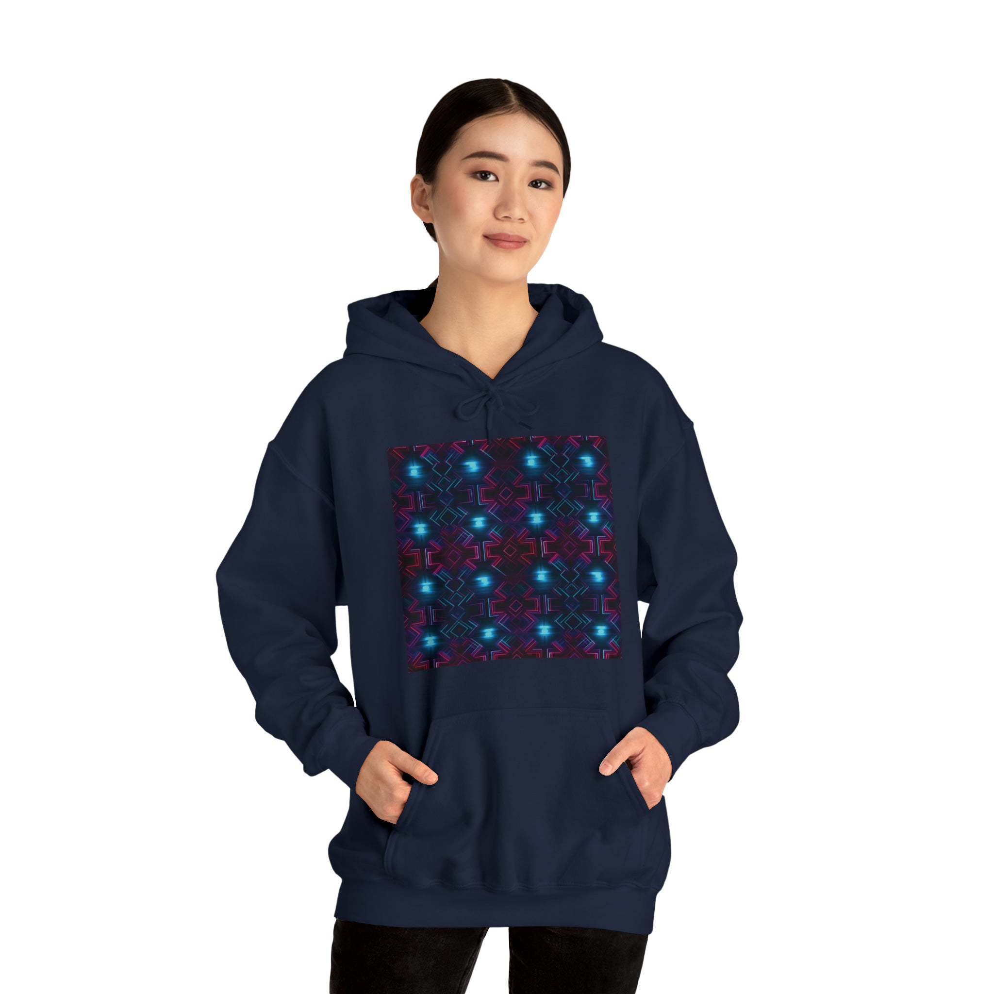 Unisex Heavy Blend™ Hooded Sweatshirt - Abstract Neon Designs 01