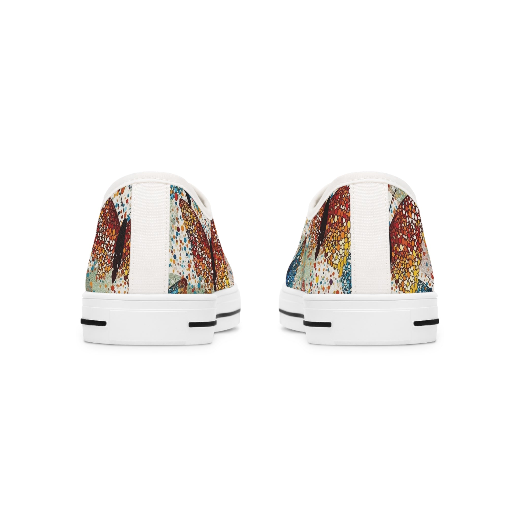 Women's Low Top Sneakers (AOP) - Seamless Butterfly Designs 08