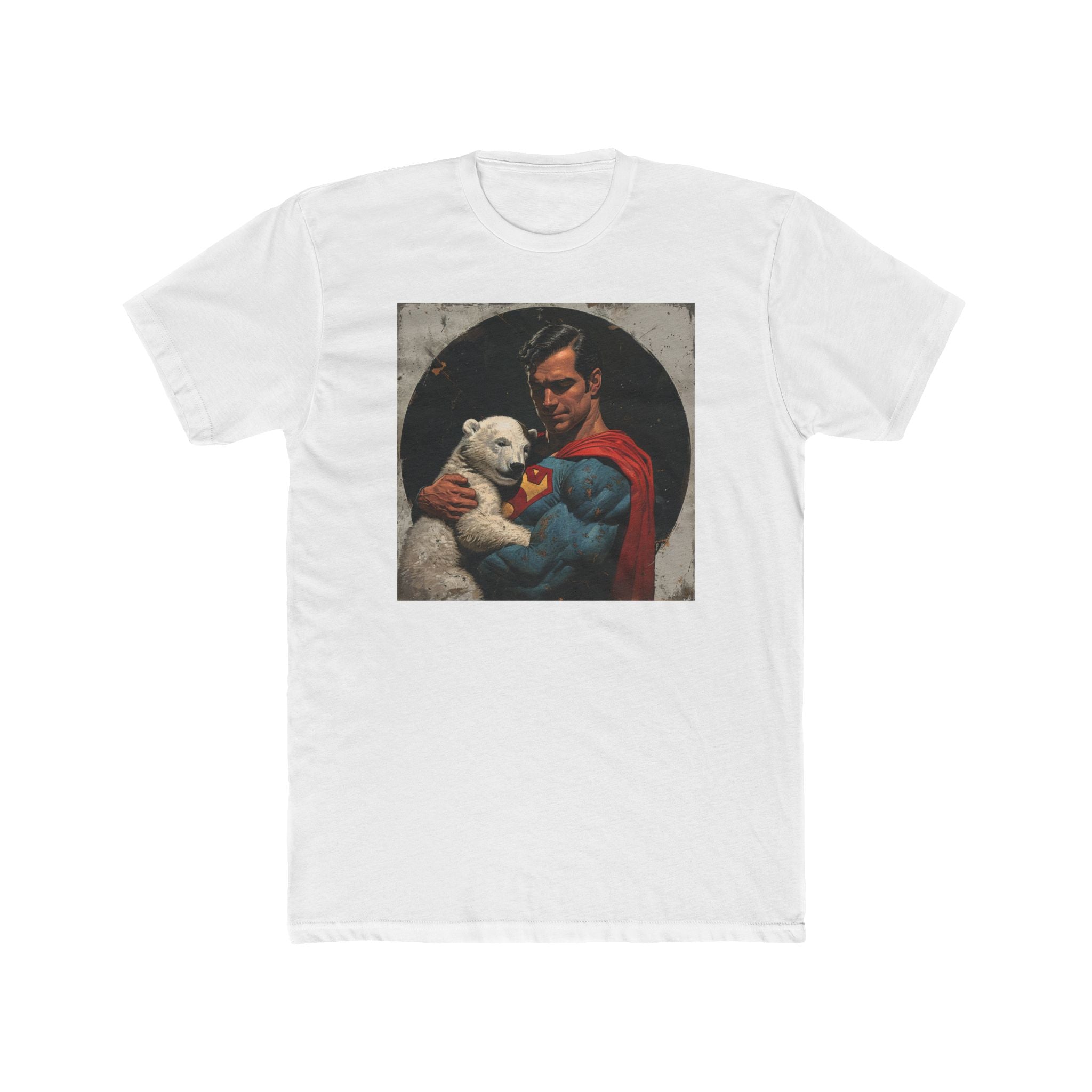 Men's Cotton Crew Tee - Superheroes Collection - Superman and polar bear cub