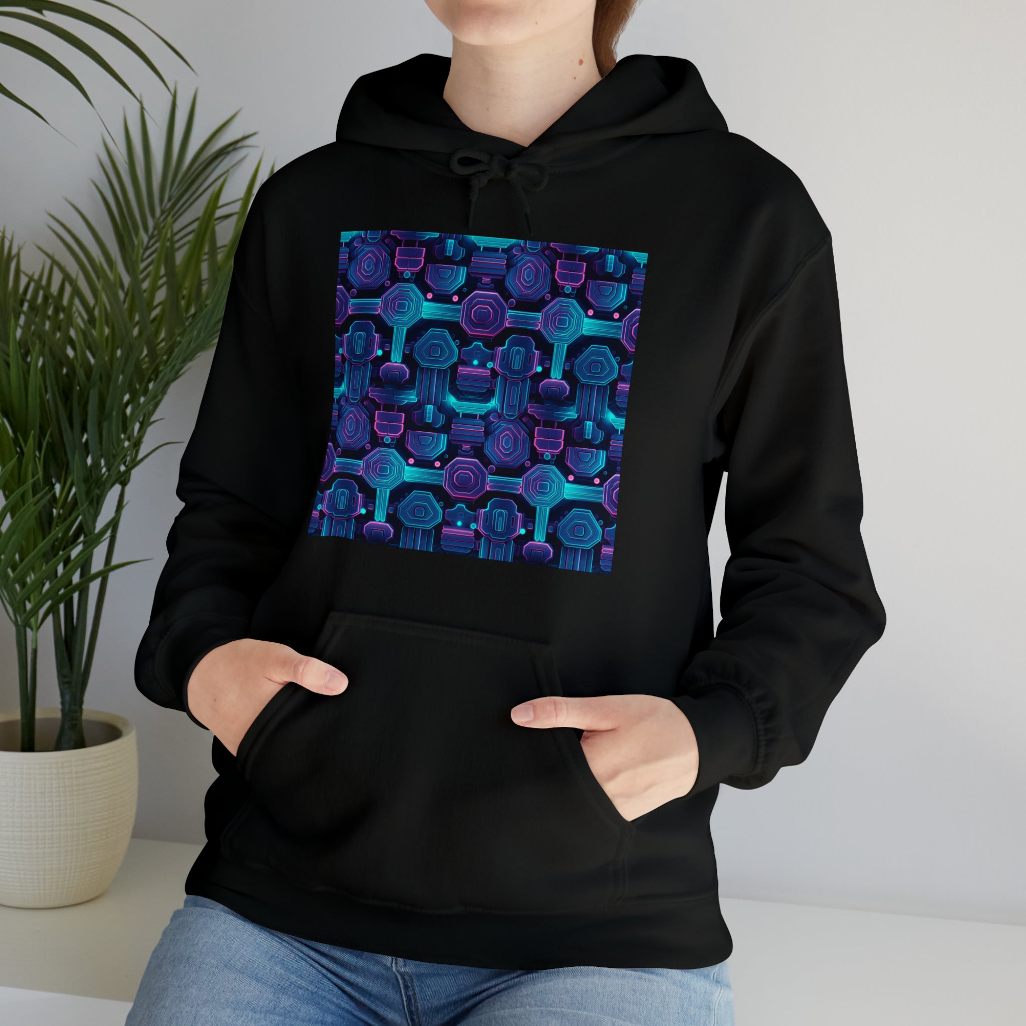 Unisex Heavy Blend™ Hooded Sweatshirt - Abstract Neon Designs 02