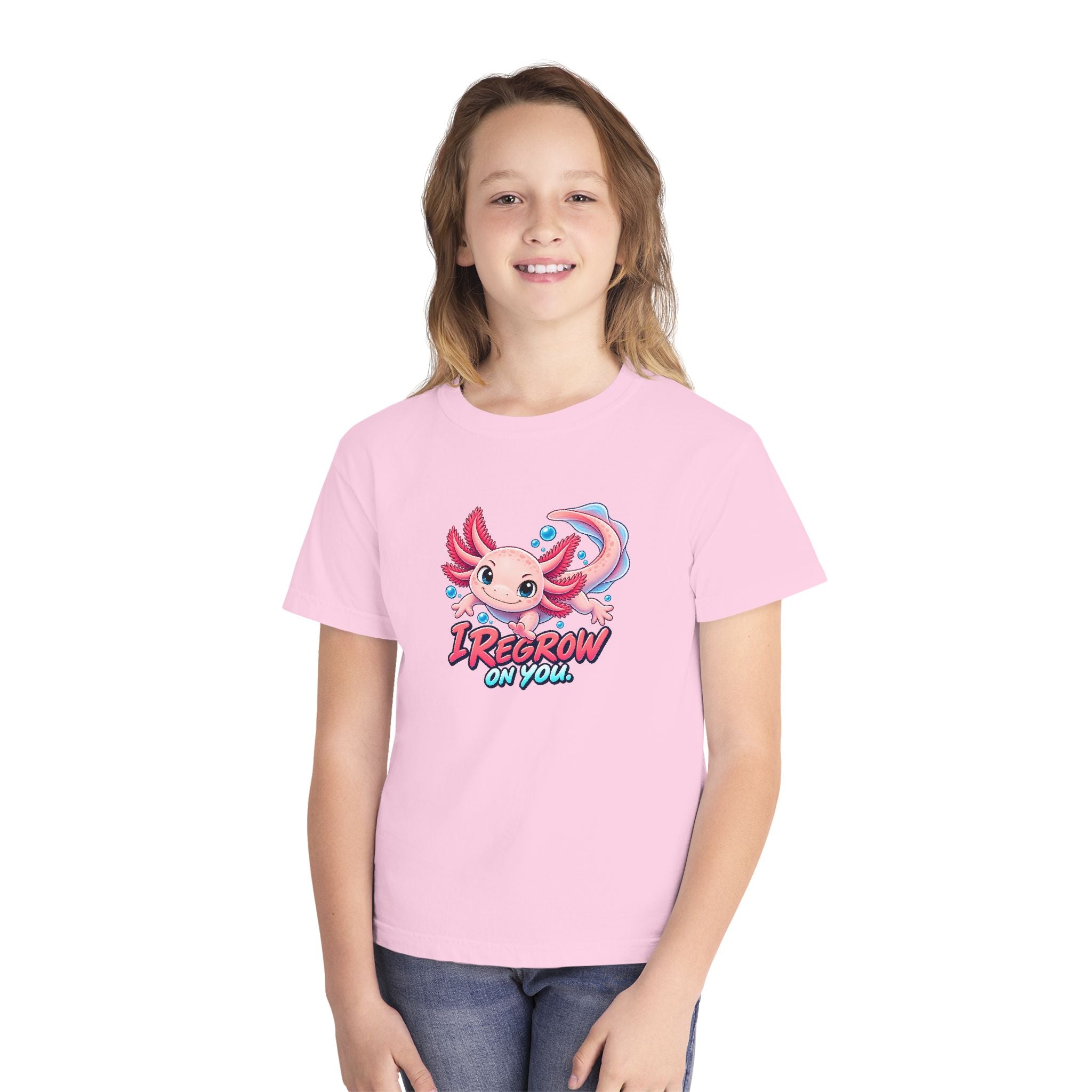 Youth Midweight Cotton Tee - Axolotl
