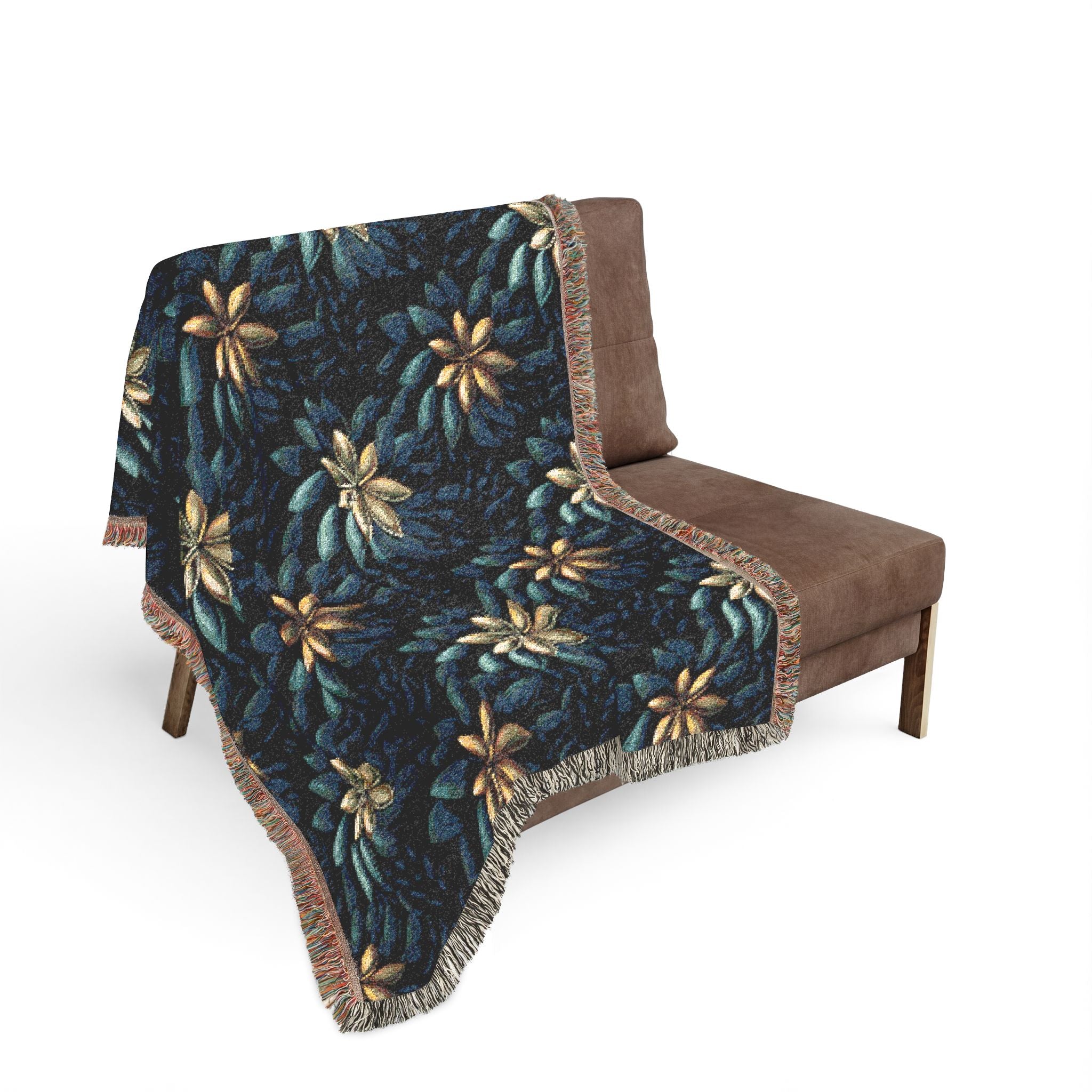 Woven Throw Blanket — Reversible Cozy Check Pattern for Living Room & Cabin - Design 03