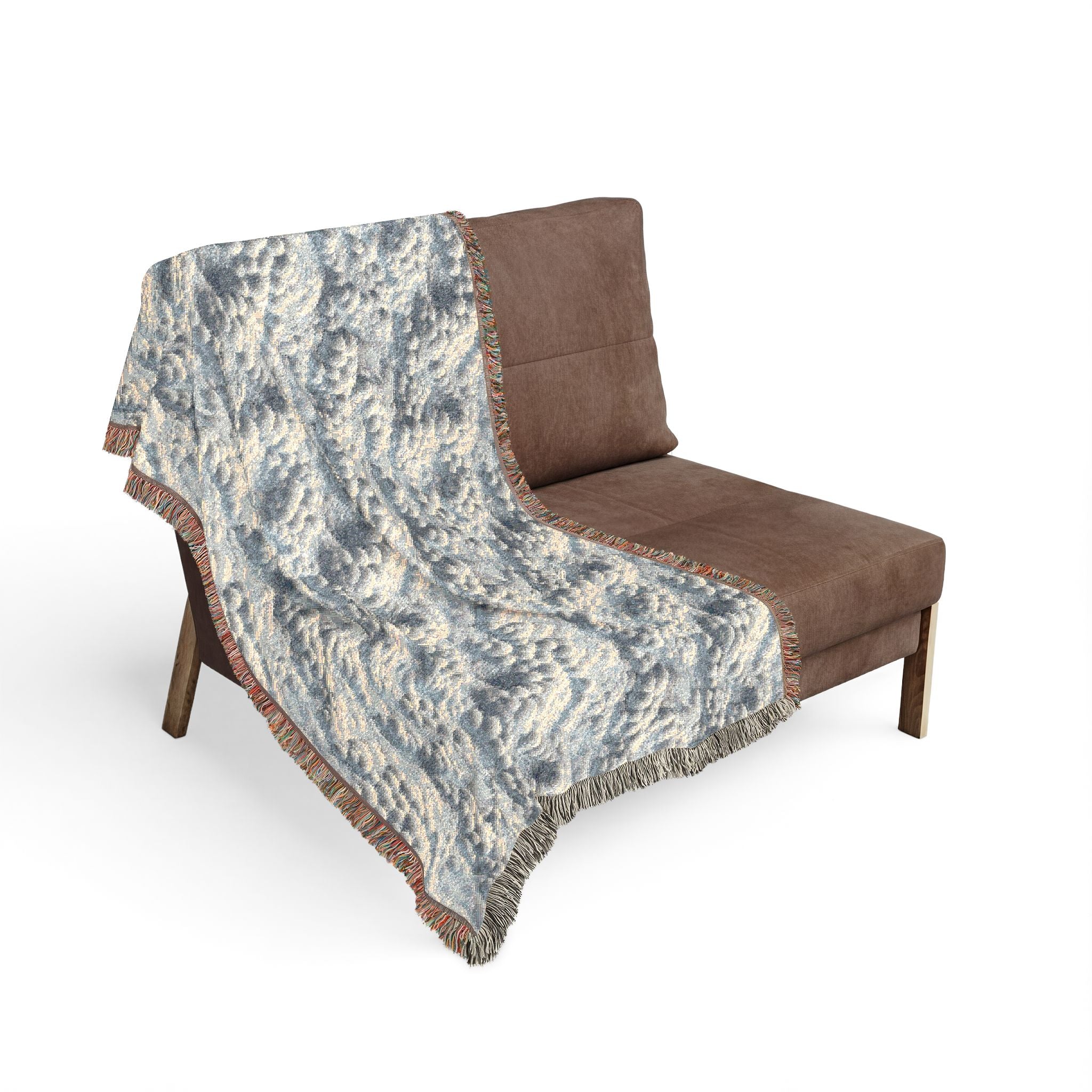 Woven Throw Blanket — Reversible Cozy Check Pattern for Living Room & Cabin - Design 05