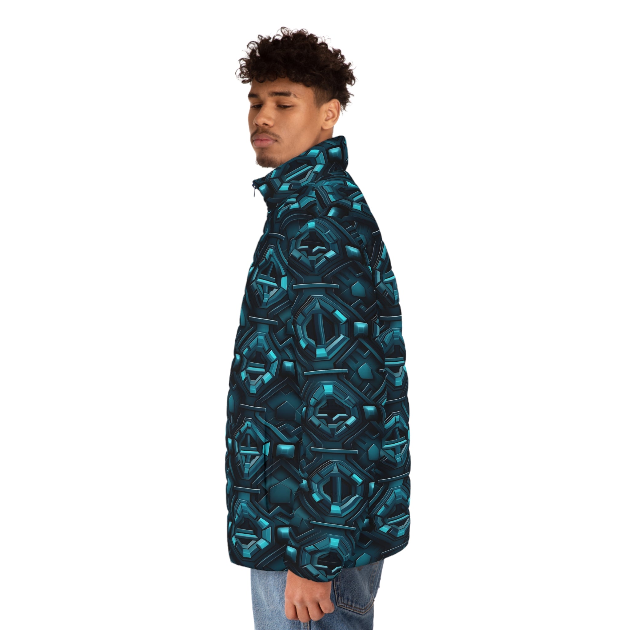 Men's Puffer Jacket (AOP) - Abstract Designs 11