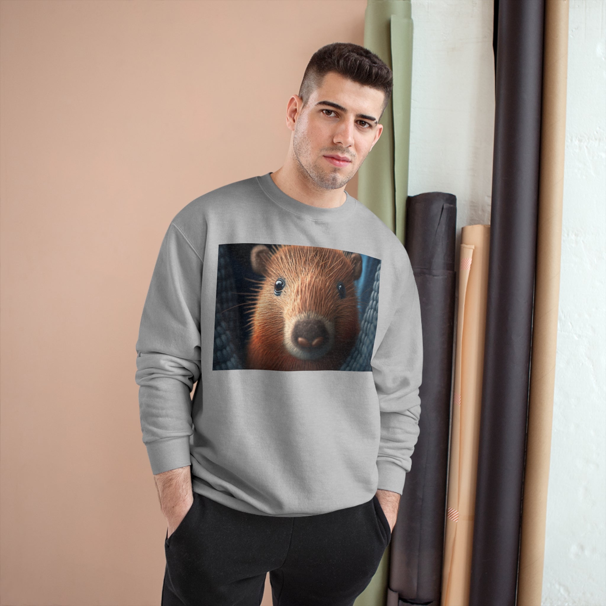 Champion Sweatshirt - Knit Animals, Capybara Pup