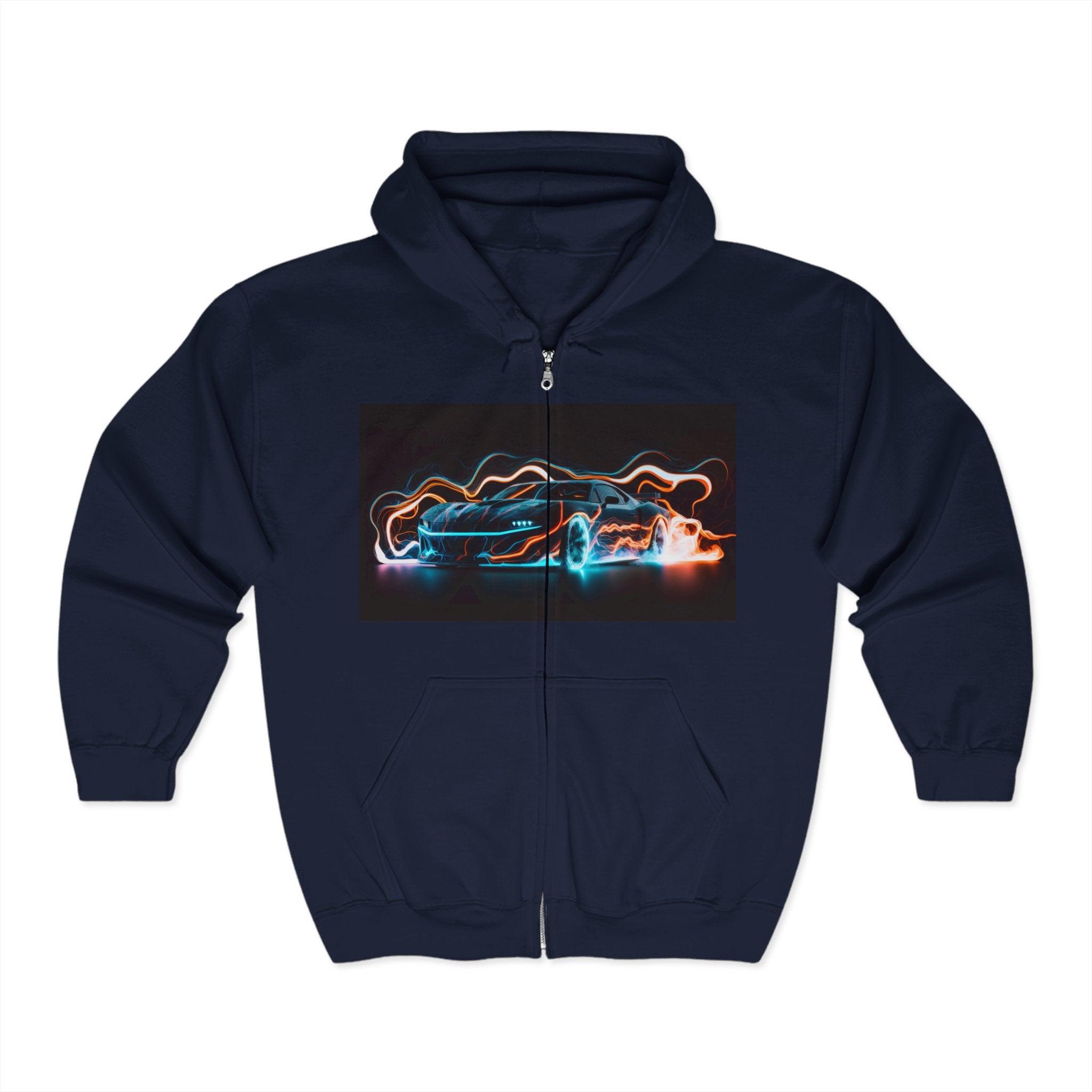 Unisex Heavy Blend™ Full Zip Hooded Sweatshirt - Neon Car 14