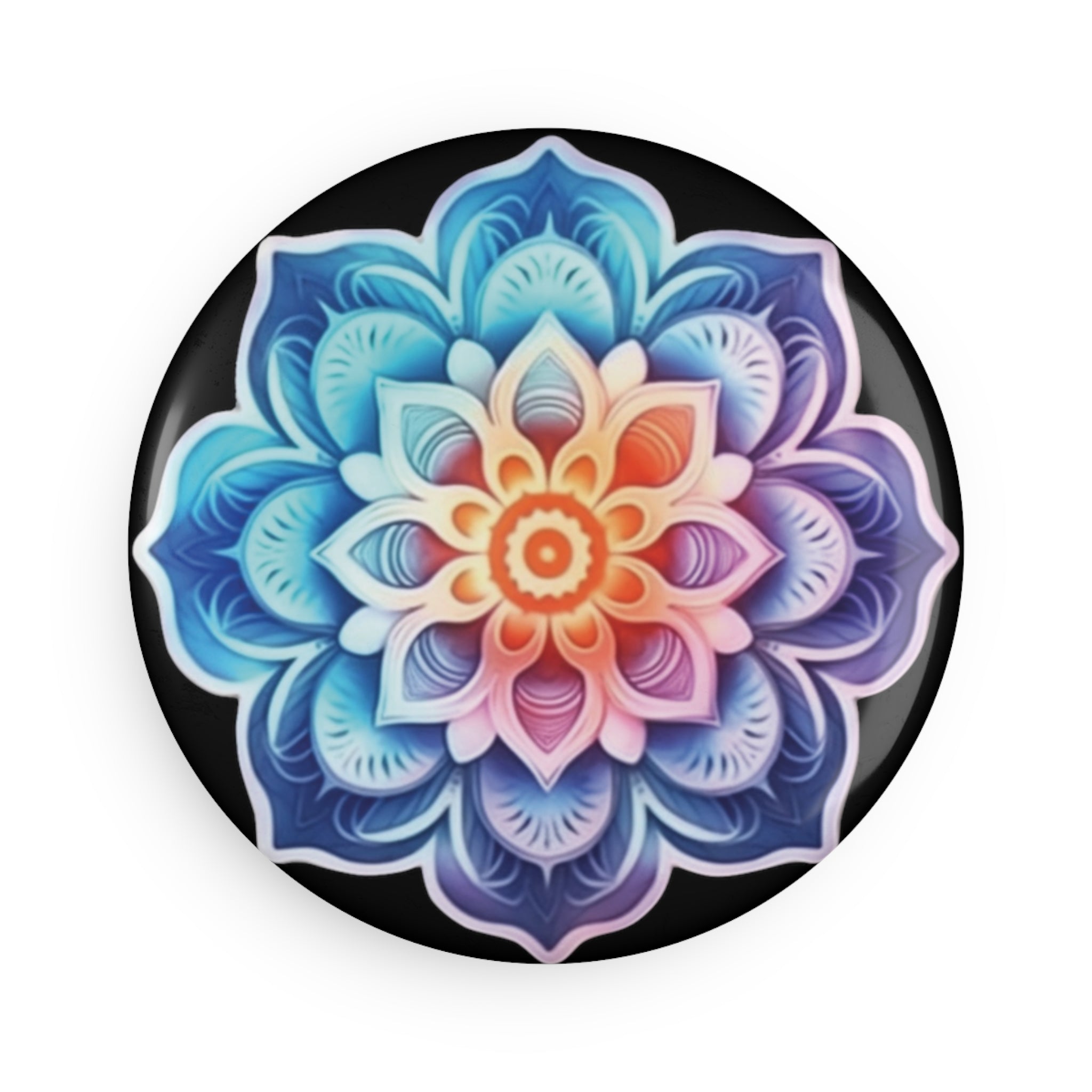 Button Magnet, Round (1 & 10 pcs) - Mandalas 06