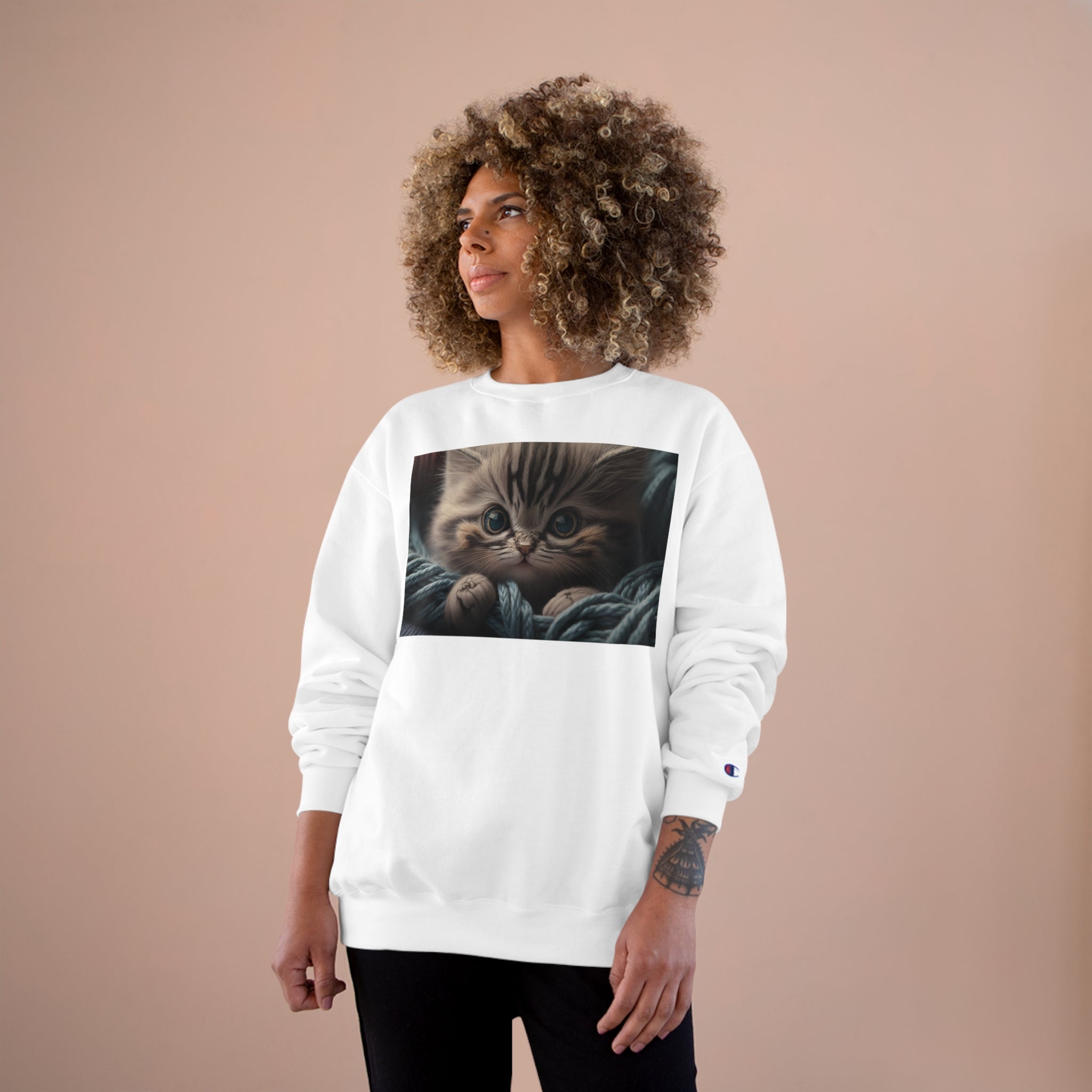 Champion Sweatshirt - Knit Animals, Kitten