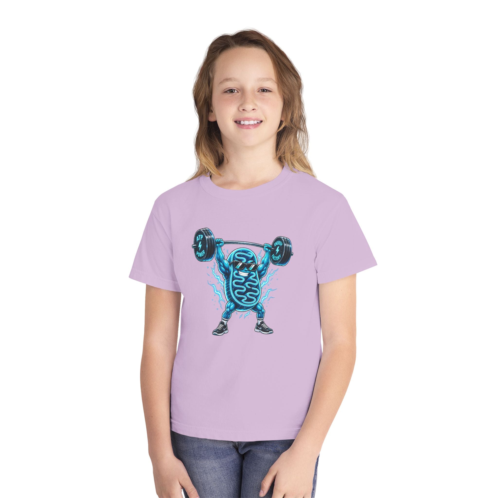 Youth Midweight Cotton Tee - Mitochondria Powerhouse