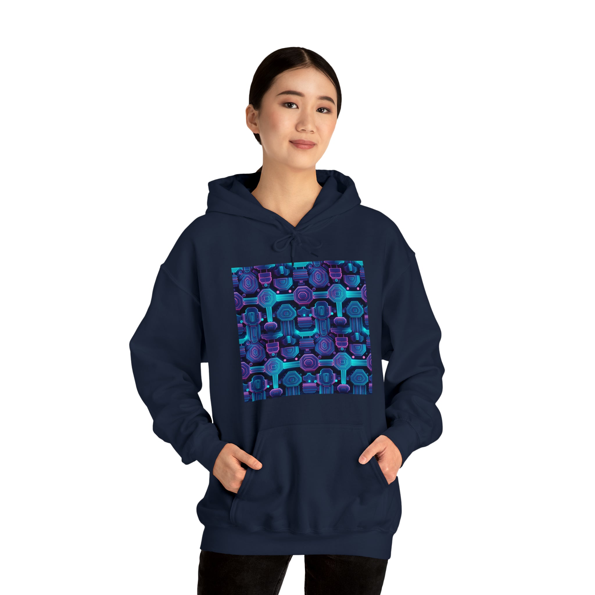 Unisex Heavy Blend™ Hooded Sweatshirt - Abstract Neon Designs 02