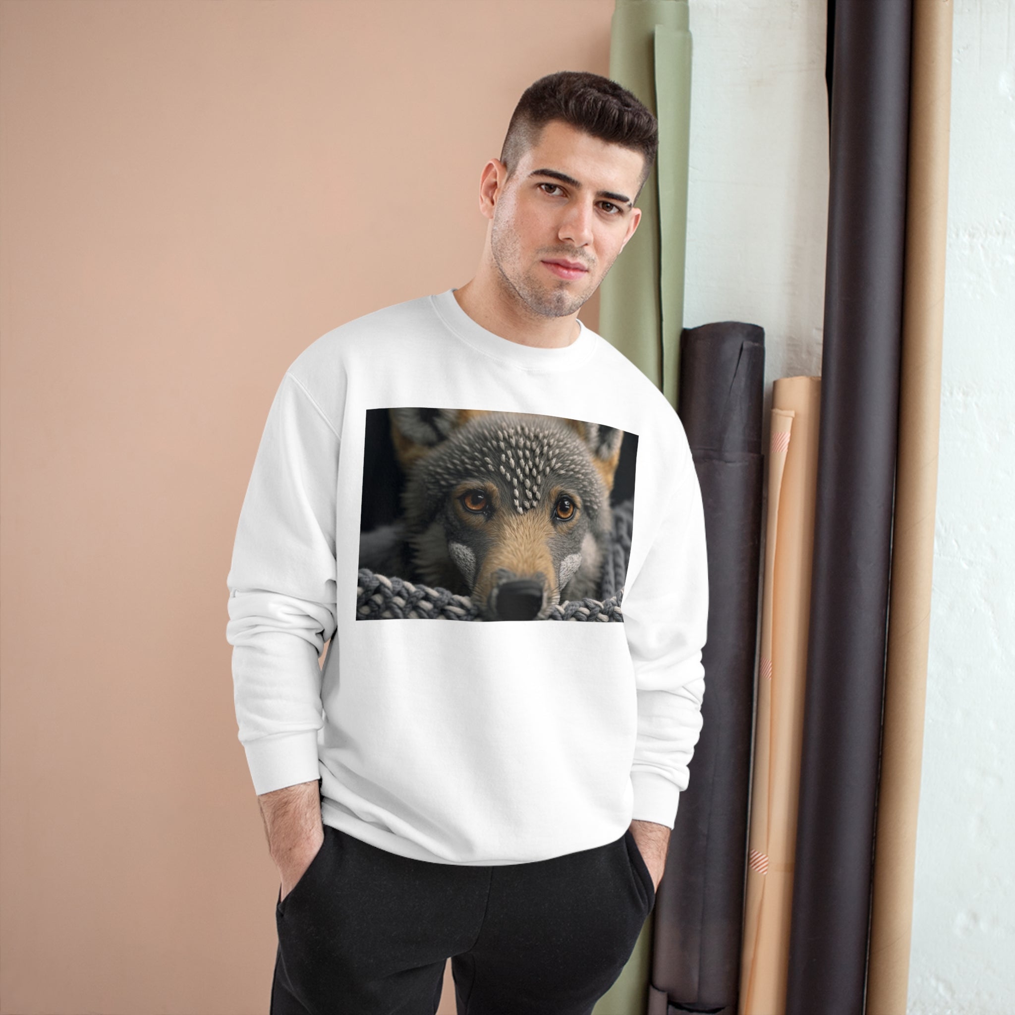 Champion Sweatshirt - Knit Animals, Wolf Pup