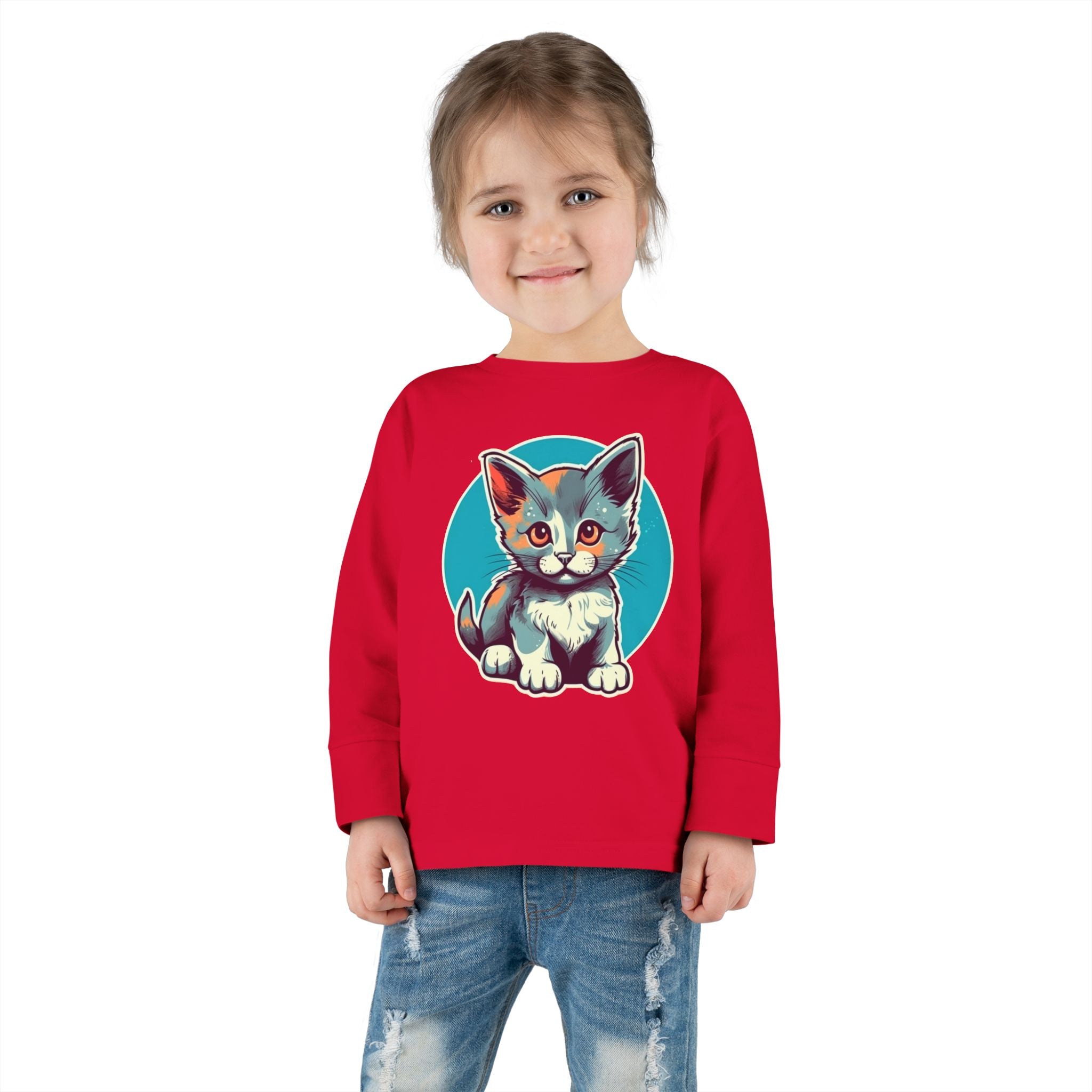 Toddler Long Sleeve Tee - Cat Kitten