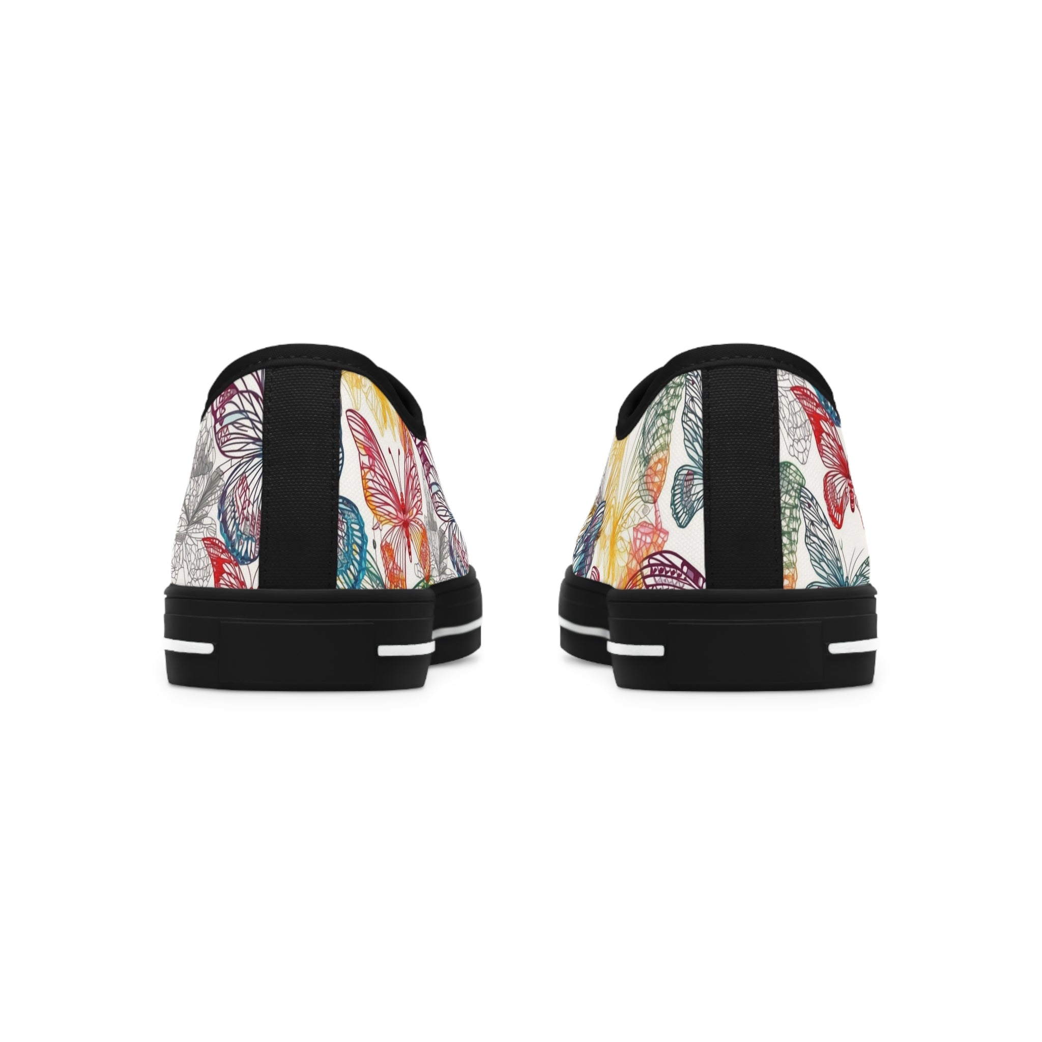 Women's Low Top Sneakers (AOP) - Seamless Butterfly Designs 05