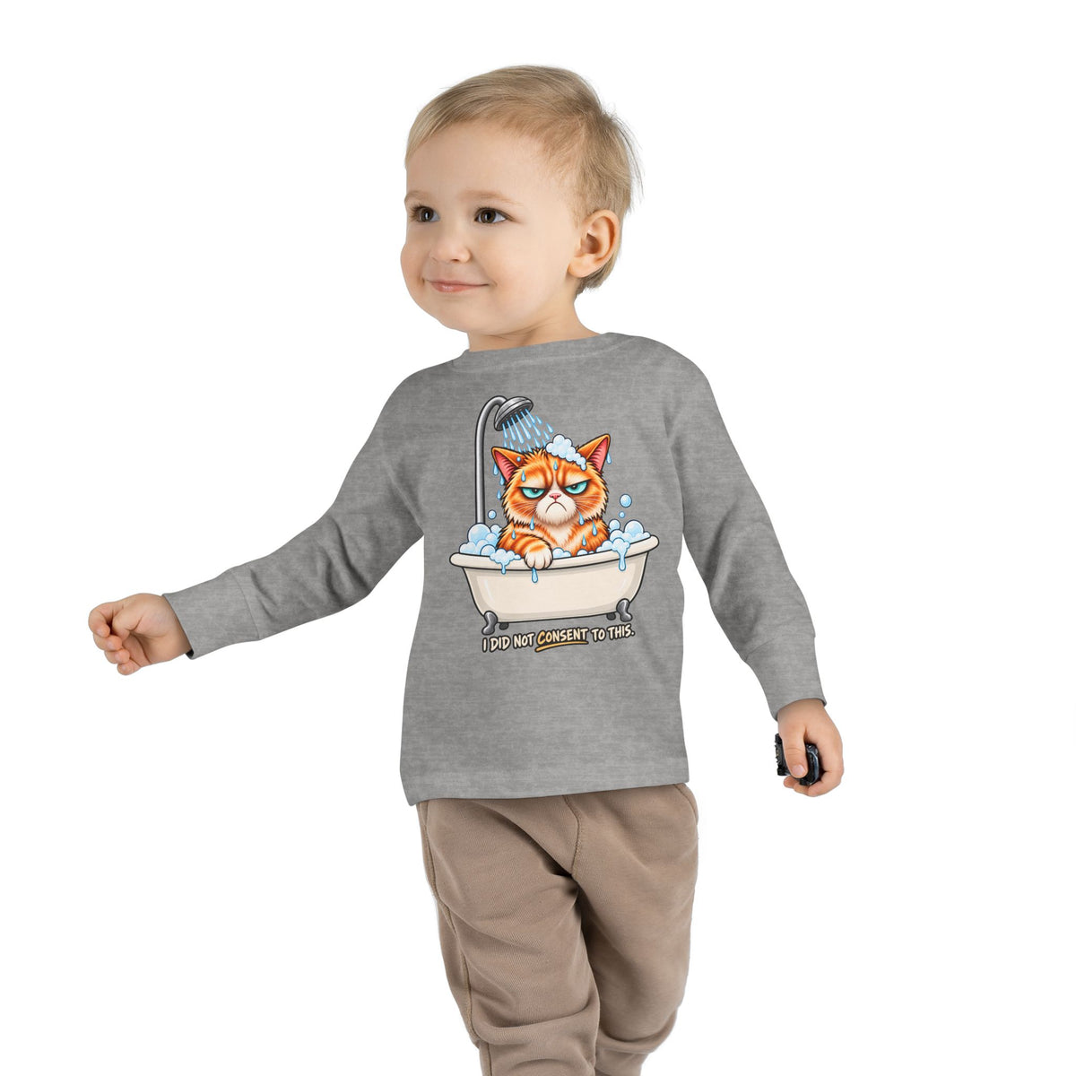 Forced Hydration - Mildly Feral - Toddler Long Sleeve Tee