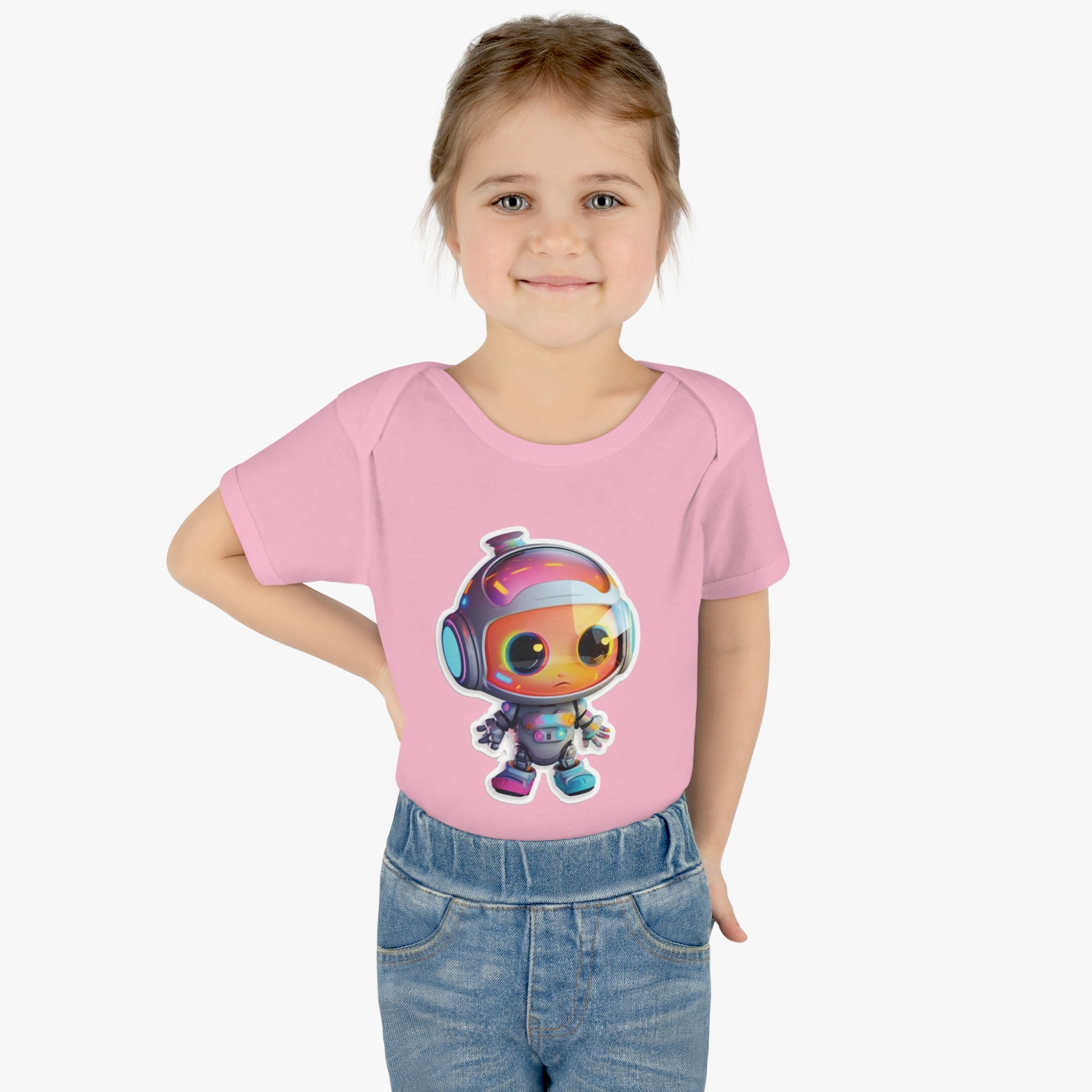 Infant Baby Rib Bodysuit - Botty, Robot Pop Art 03