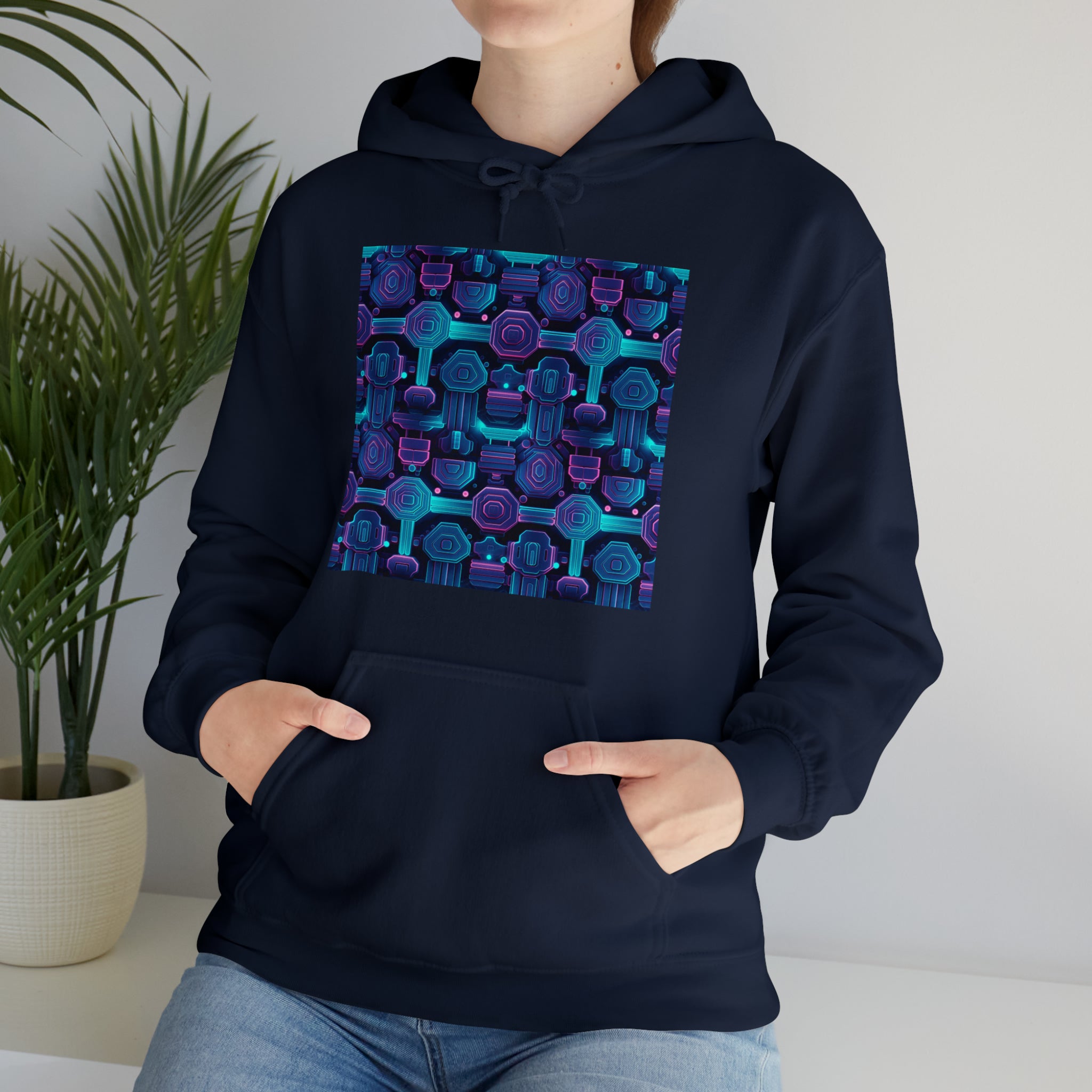 Unisex Heavy Blend™ Hooded Sweatshirt - Abstract Neon Designs 02
