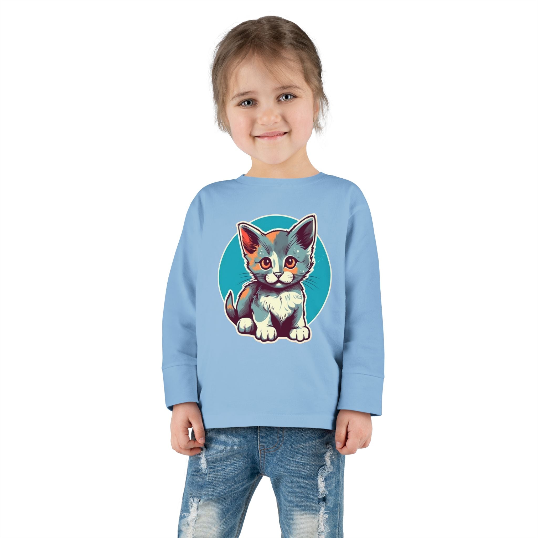 Toddler Long Sleeve Tee - Cat Kitten